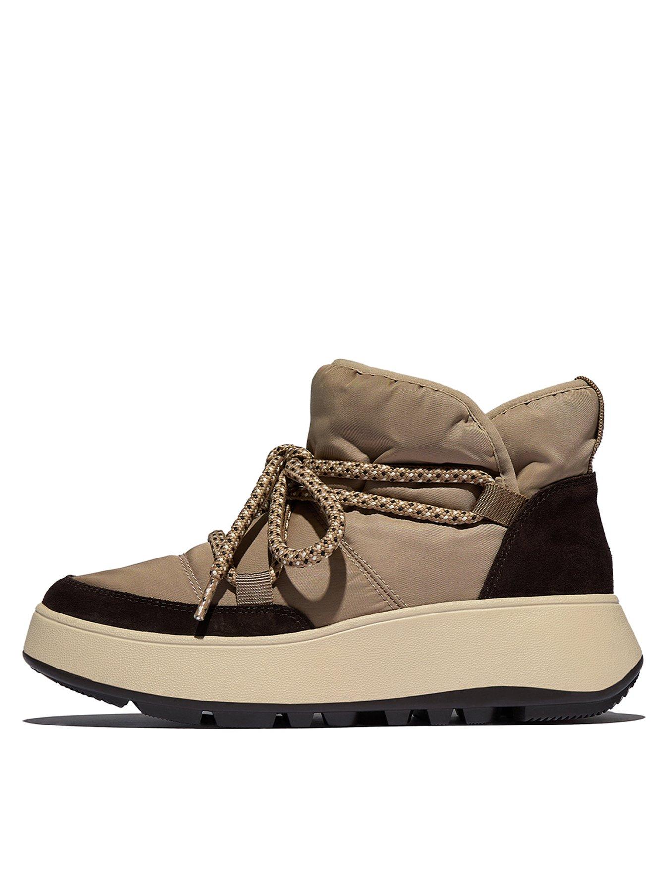 FitFlop F-mode W/resistant Biofleece Mesh Flatform Booties - Taupe