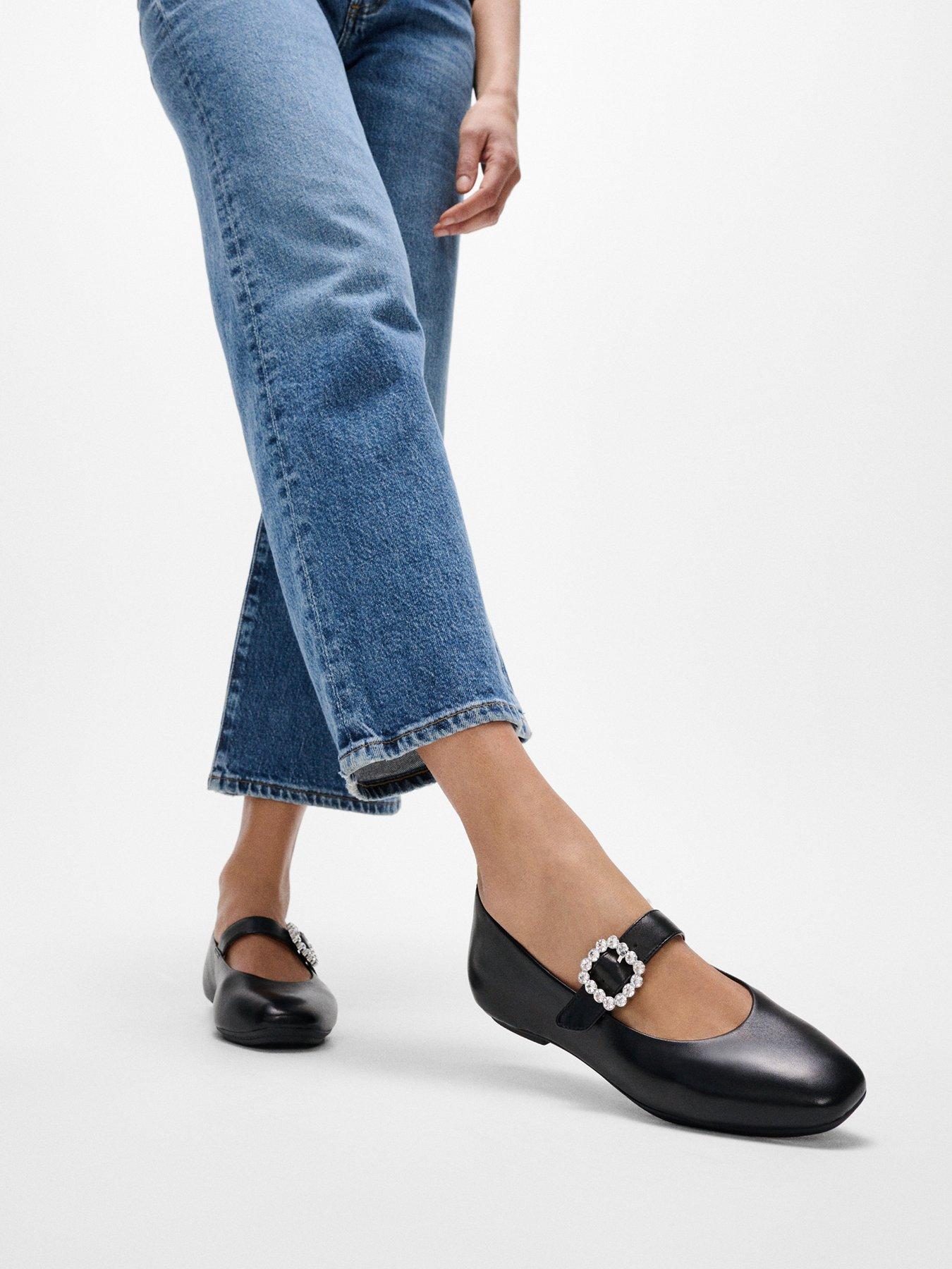 undefined Delicato Crystal-buckle Leather Mary Janes - Black