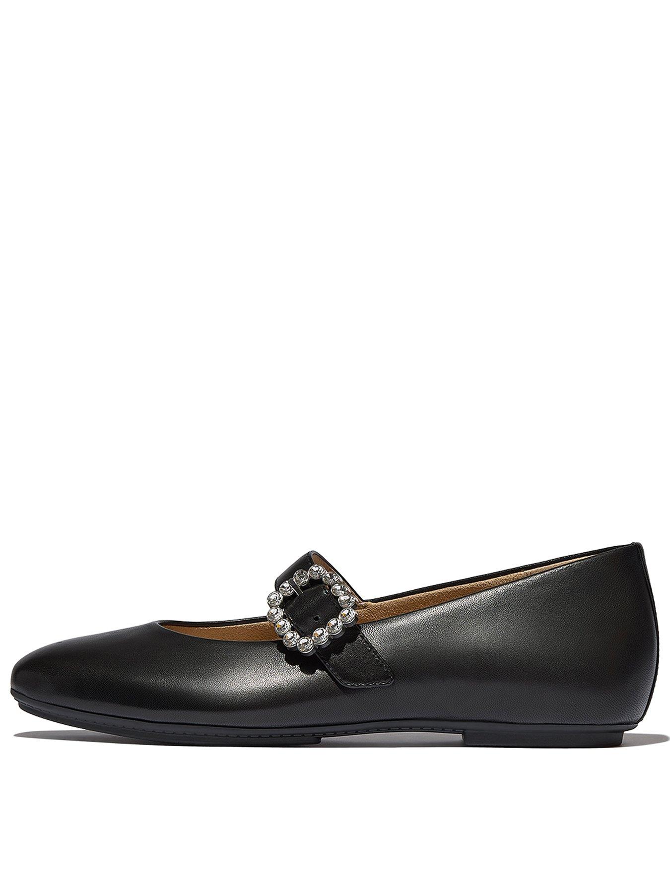 undefined Delicato Crystal-buckle Leather Mary Janes - Black