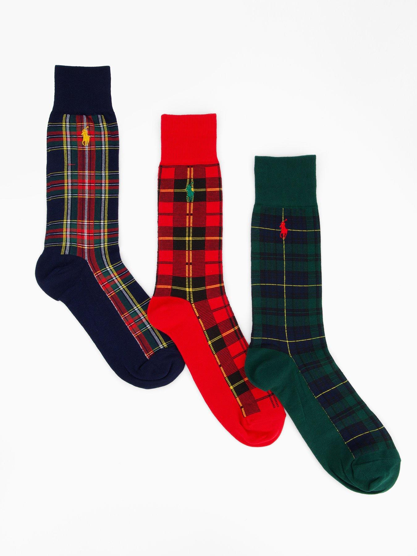 Polo Ralph Lauren Tartan 3 Pack Socks Gift Set - Assorted