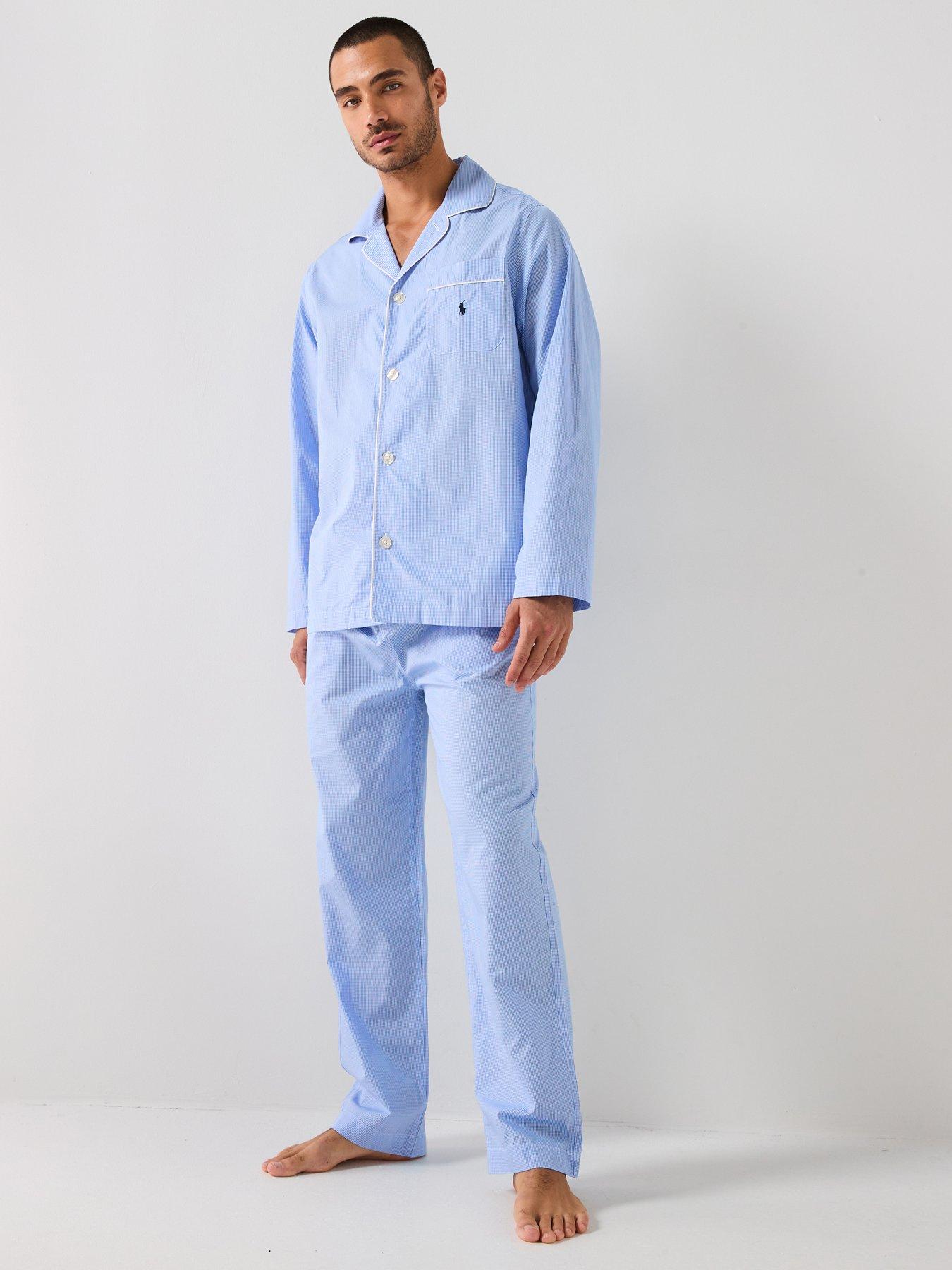 Polo Ralph Lauren Mens Gingham Pyjama Set - Light Blue