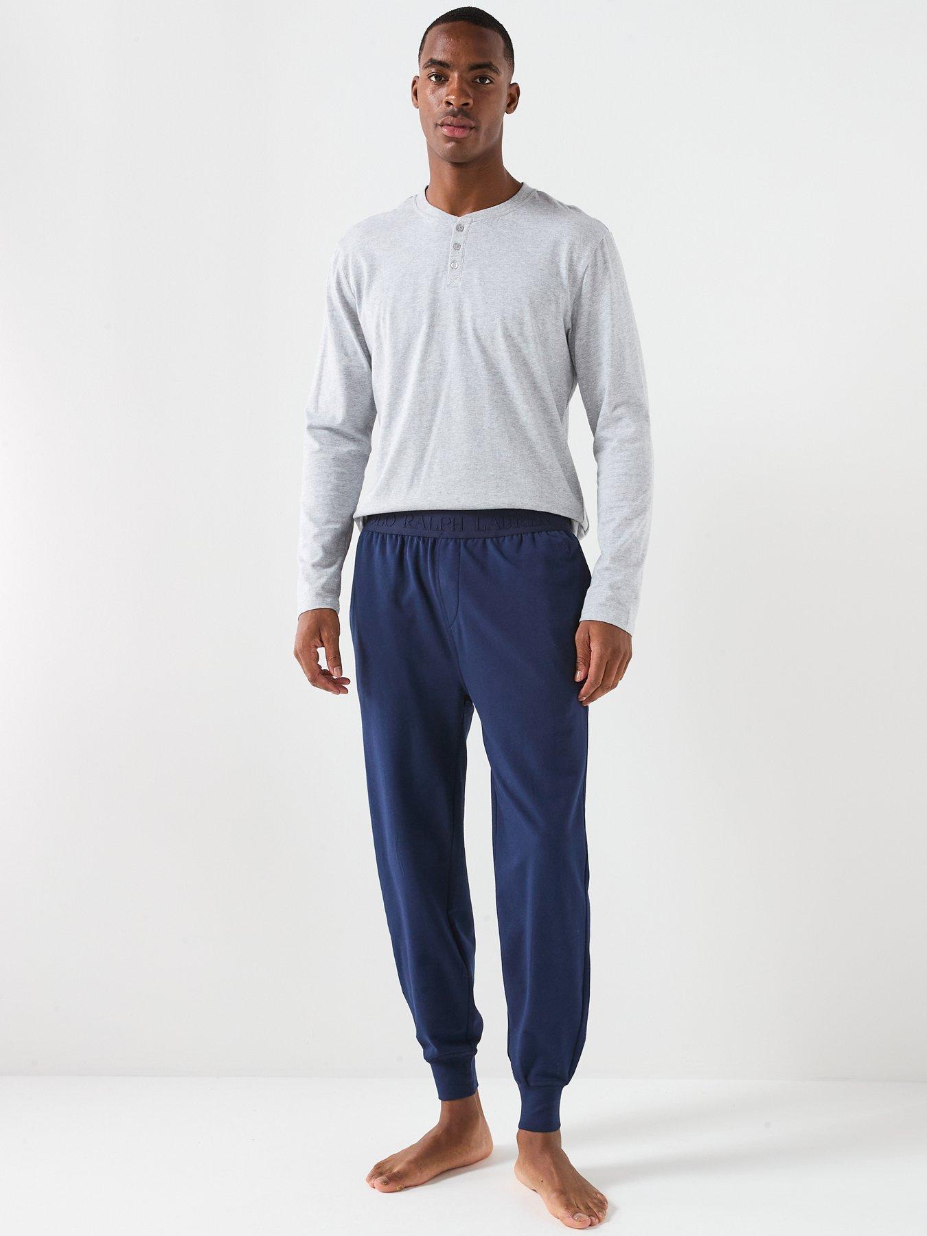 Image 3 of 6 of Polo Ralph Lauren Liquid Cotton Tonal Logo Loungewear Bottoms - Navy