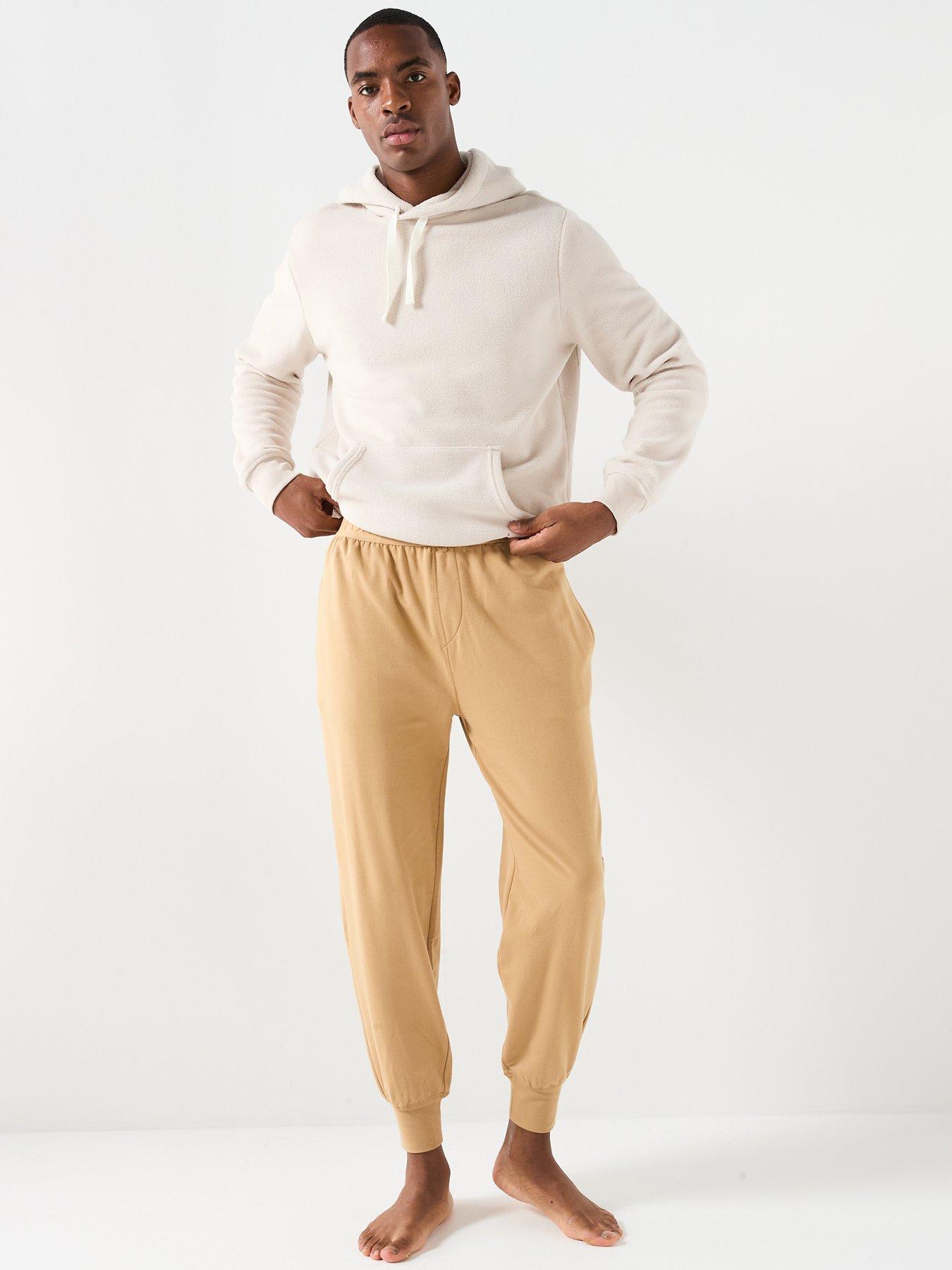 Image 3 of 6 of Polo Ralph Lauren Liquid Cotton Tonal Logo Loungewear Bottoms - Beige