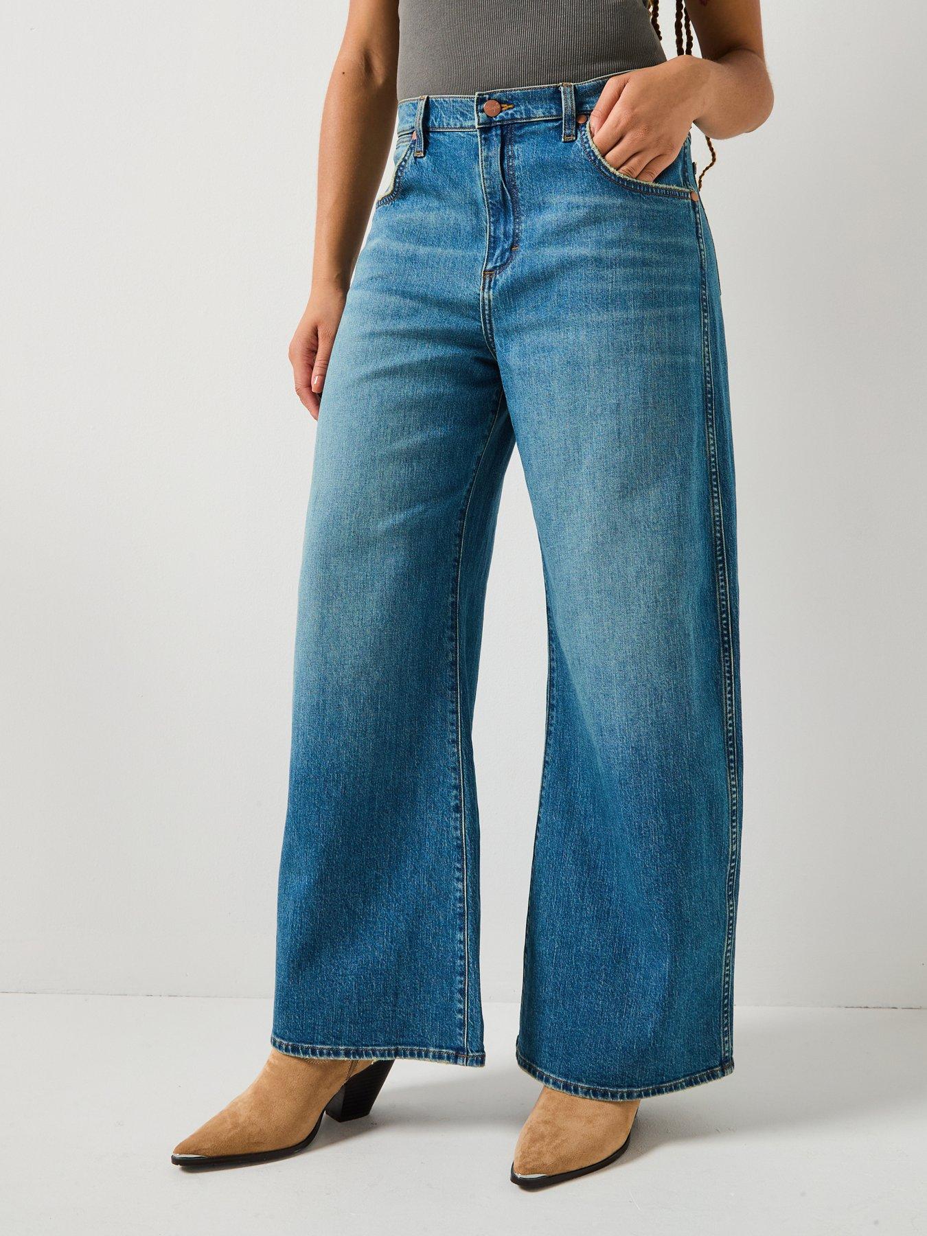 Wrangler Low Rise Big Baggy Jeans, Blue, Size 30, Inside Leg 32, Women