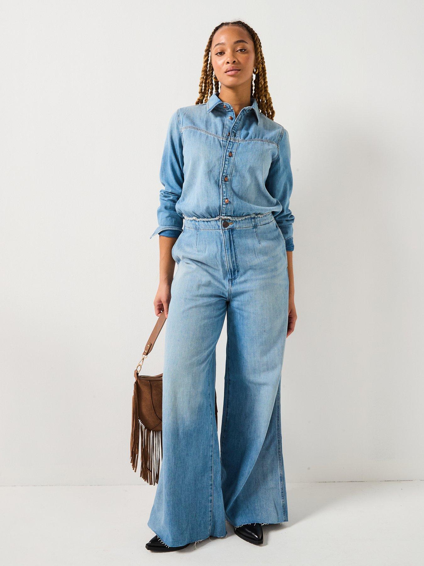 Wrangler Radiating Coverall Jumpsuit - Shimmerstone - Blue | Very