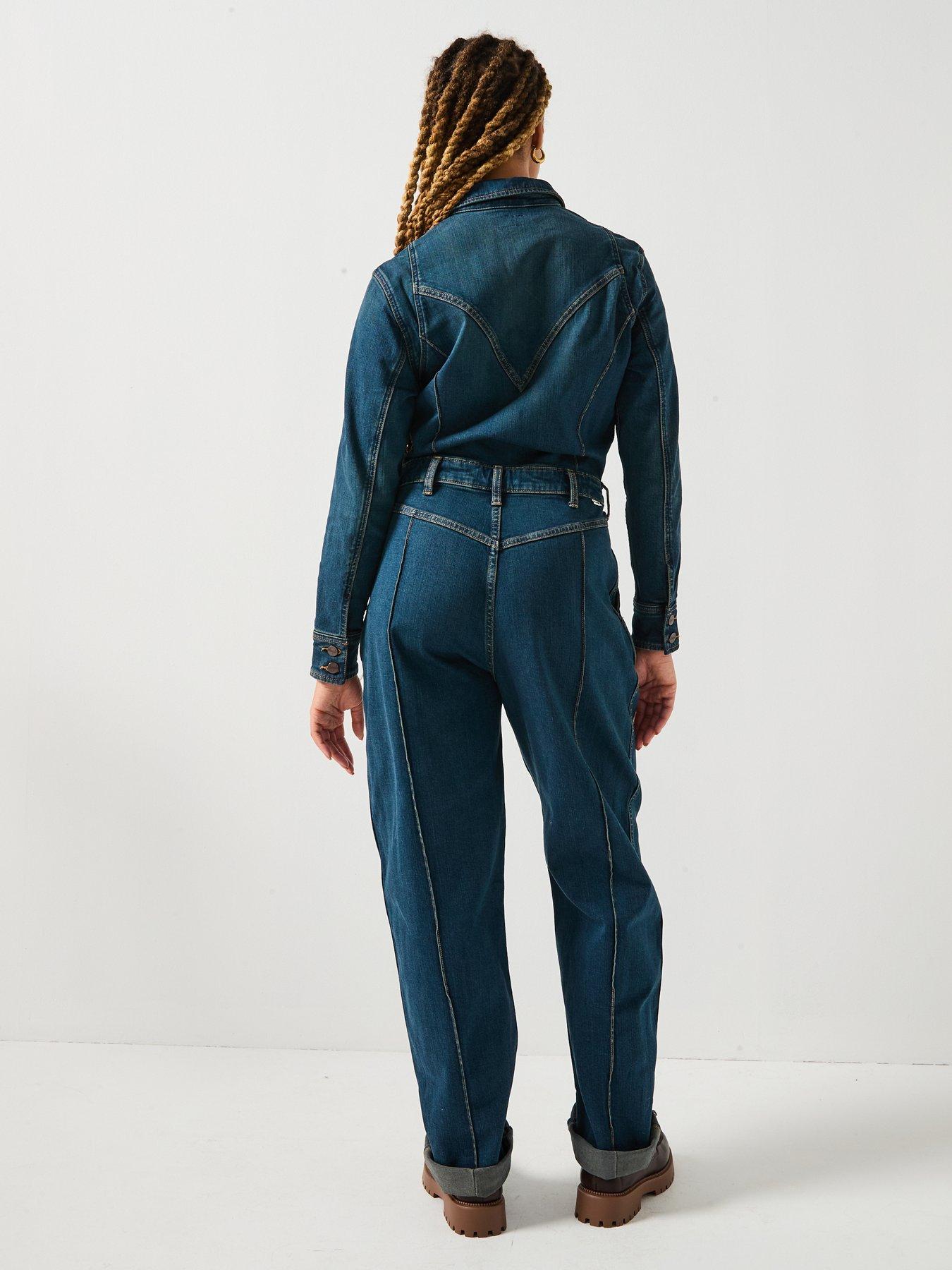 Wrangler Western Coverall Jumpsuit - Rustic Rinse - Blue | Very