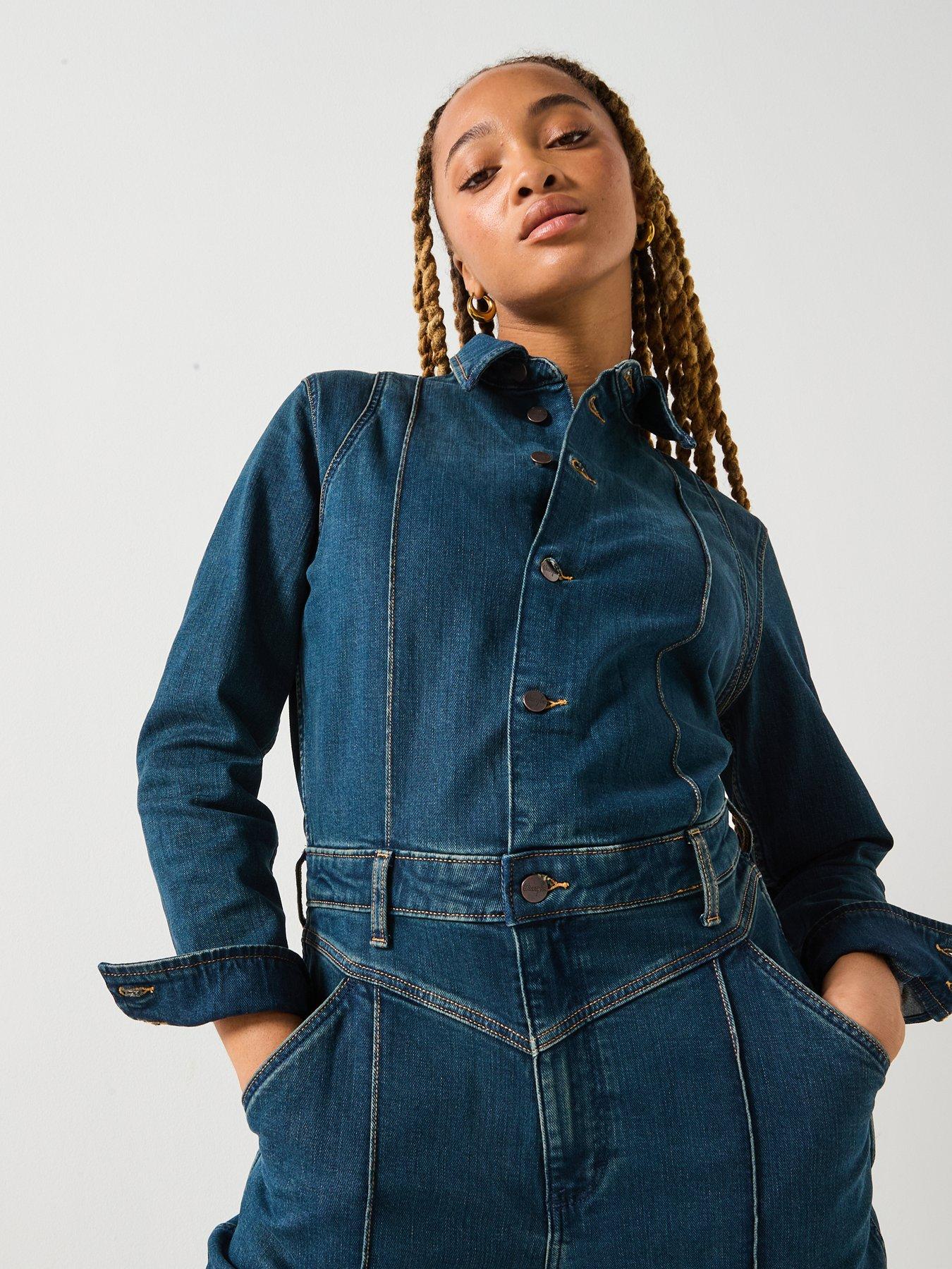 Wrangler Western Coverall Jumpsuit - Rustic Rinse - Blue | Very