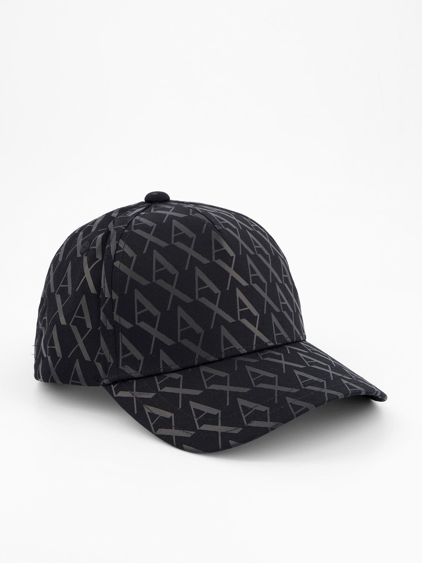 undefined All Over Monogram Cap - Black