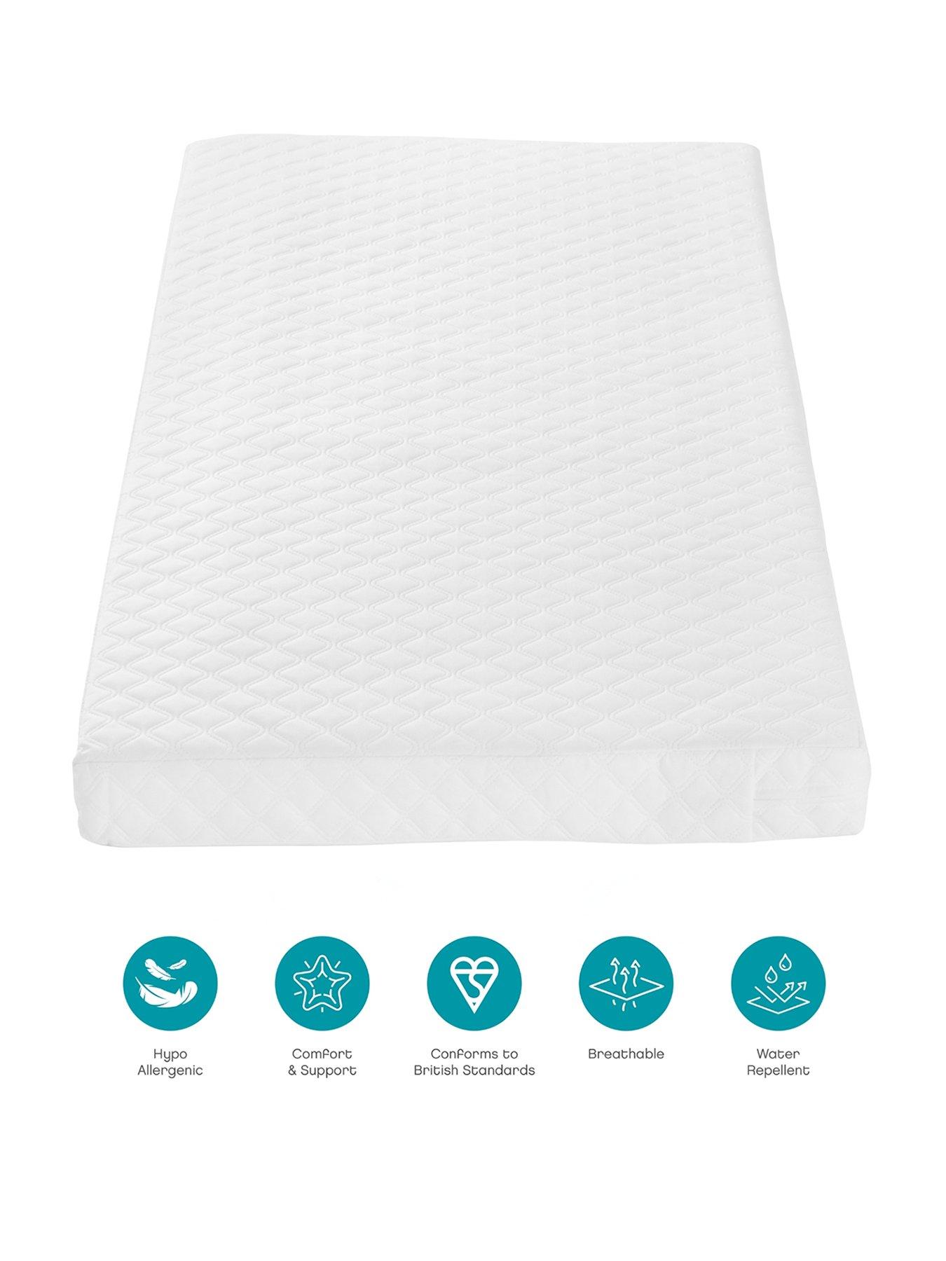 Image 2 of 5 of Tutti Bambini Sprung Cot Mattress (120 x 60cm) with FREE 2 Pack Essential White Fitted Sheets