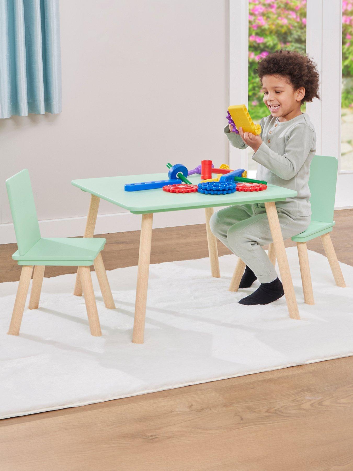 undefined Kids Table and Two Chairs Set Green