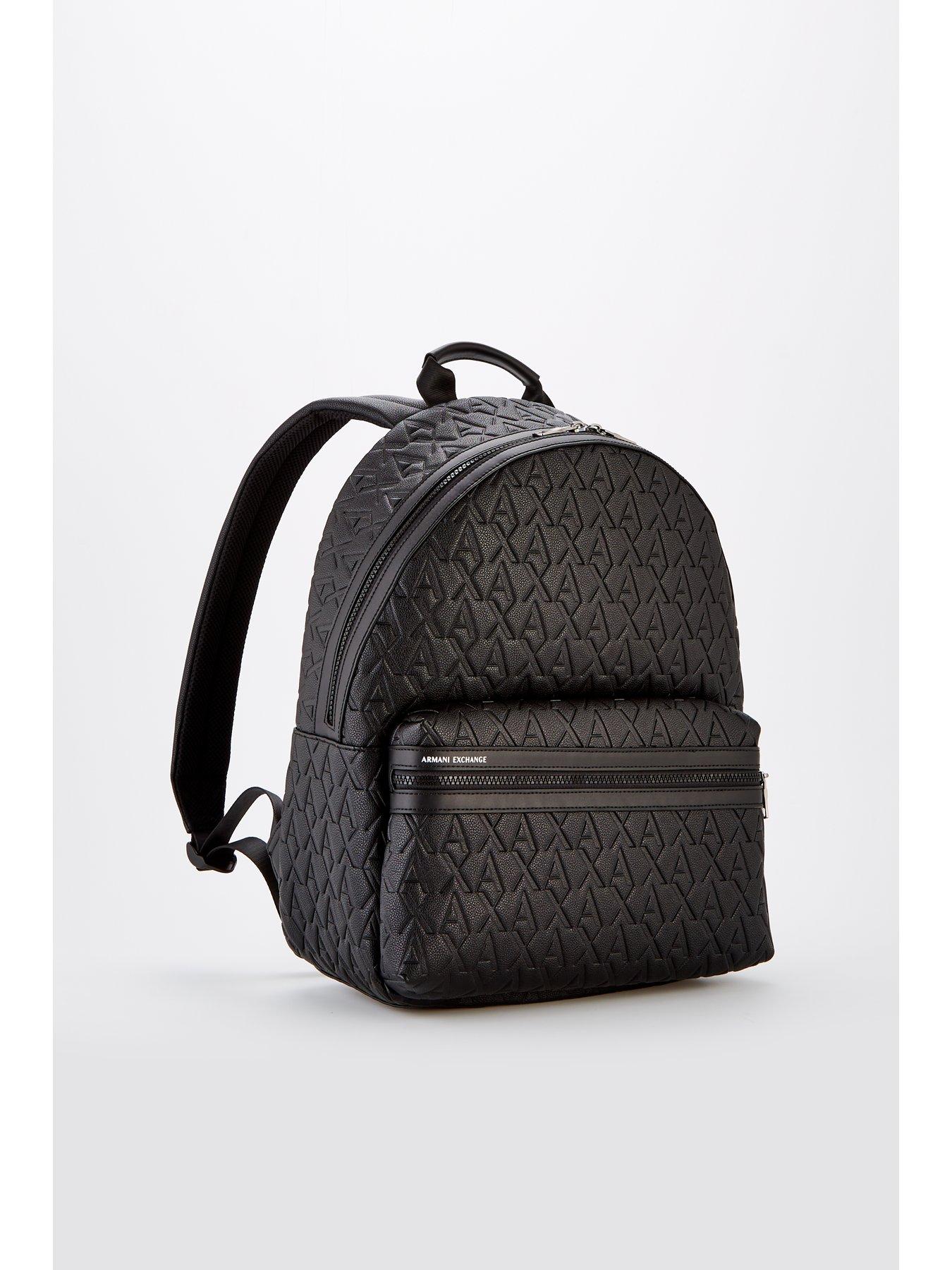 Image 2 of 4 of Armani Exchange Liam Monogram Pu Backpack - Black