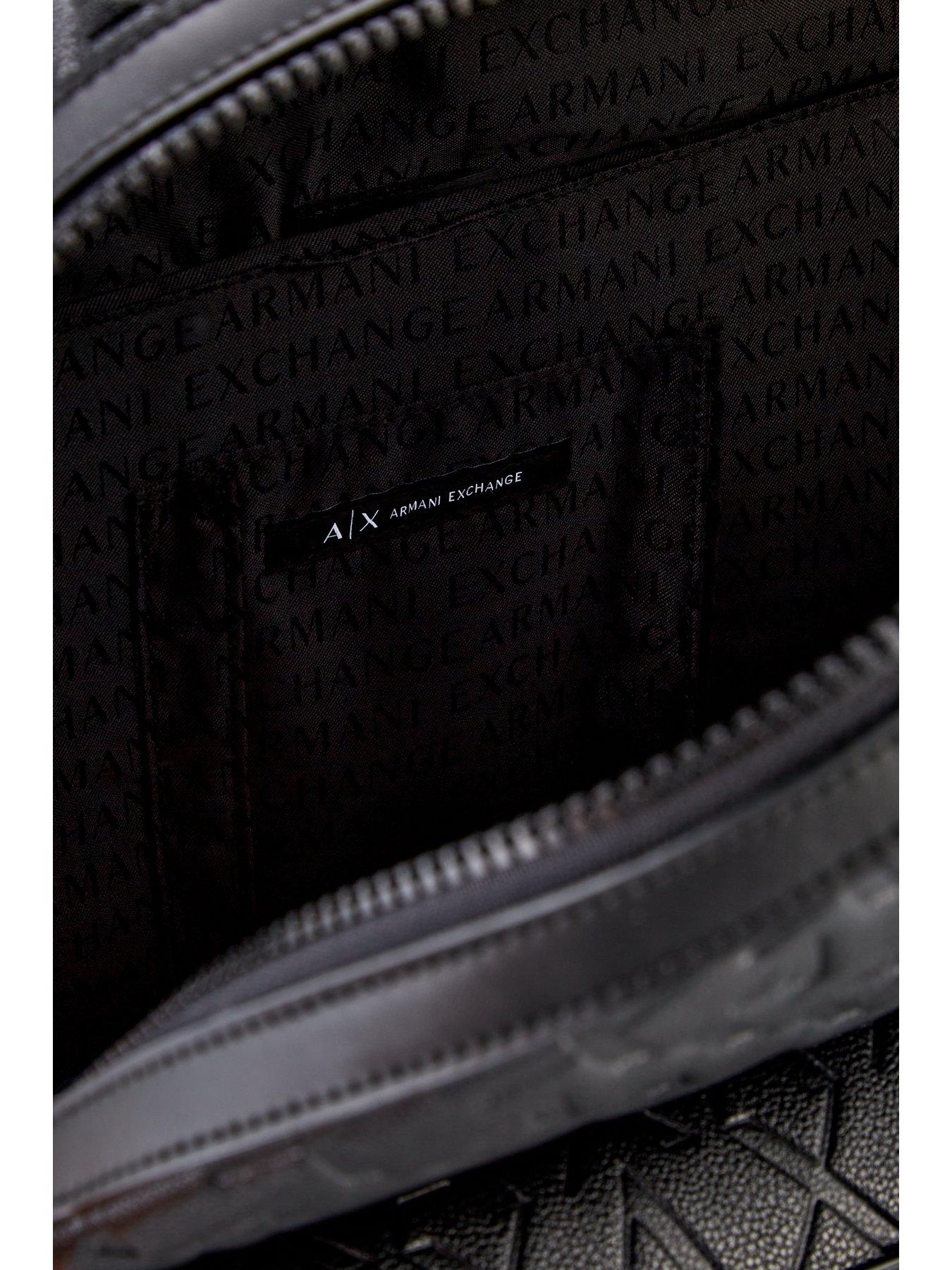 Image 4 of 4 of Armani Exchange Liam Monogram Pu Backpack - Black