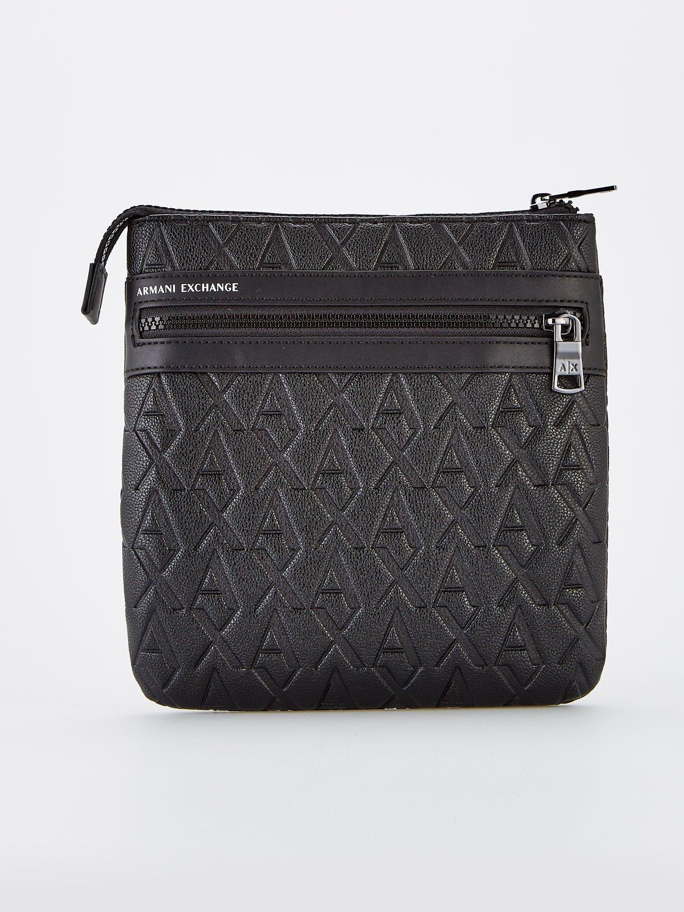 Armani Exchange Liam Monogram Pu Crossbody Bag - Black