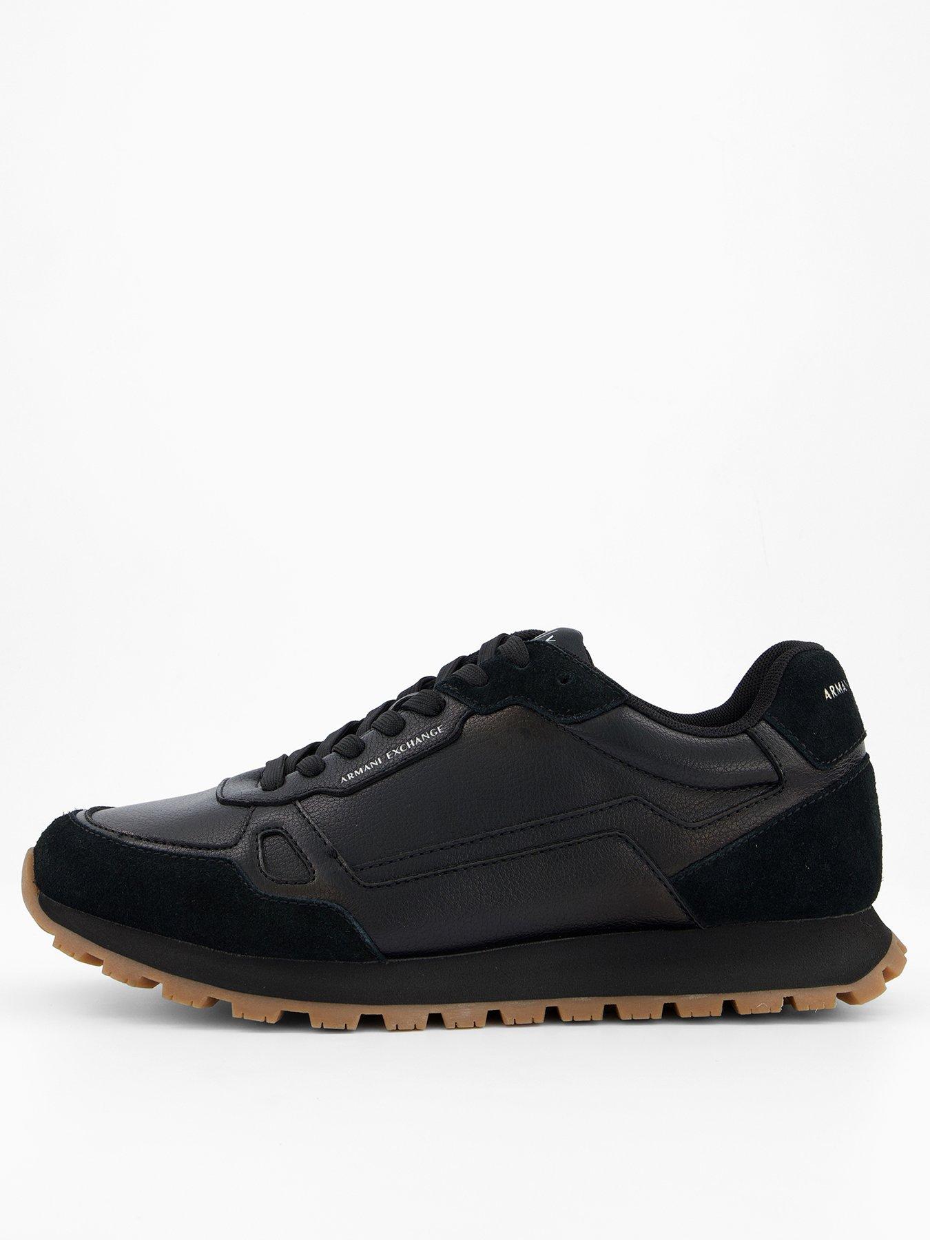 Armani Exchange Drop Tumbled Runner Trainers - Black
