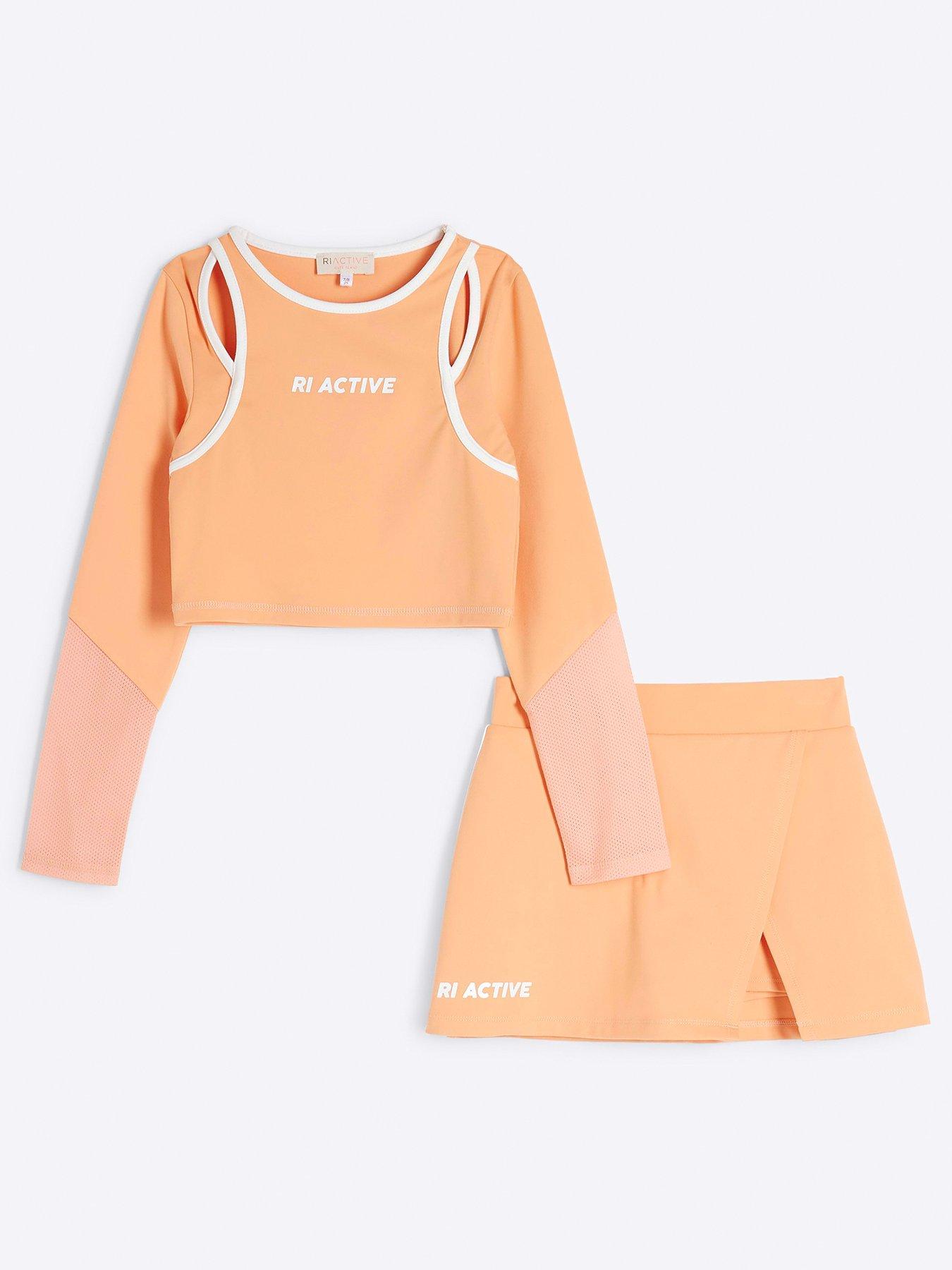 undefined Older Girls Active Skort Set - Orange