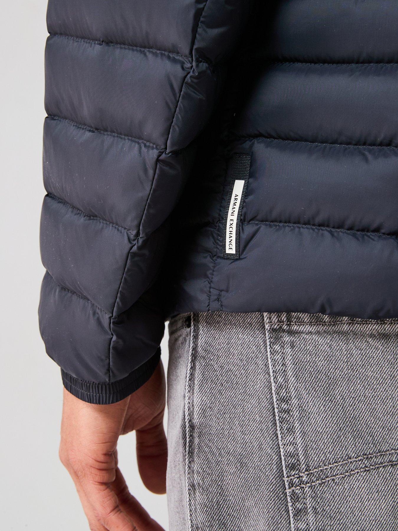 Armani Exchange Padded Hooded Jacket - Navy | Very