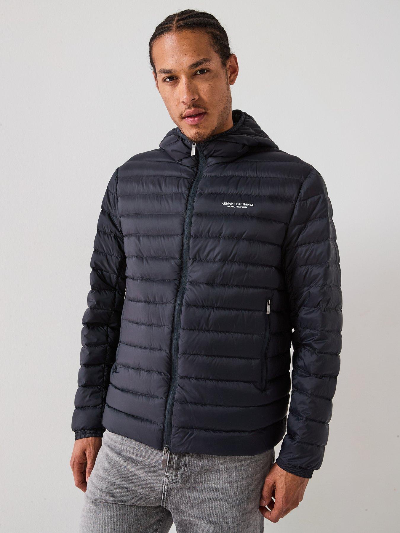 Armani Exchange Padded Hooded Jacket - Navy | Very