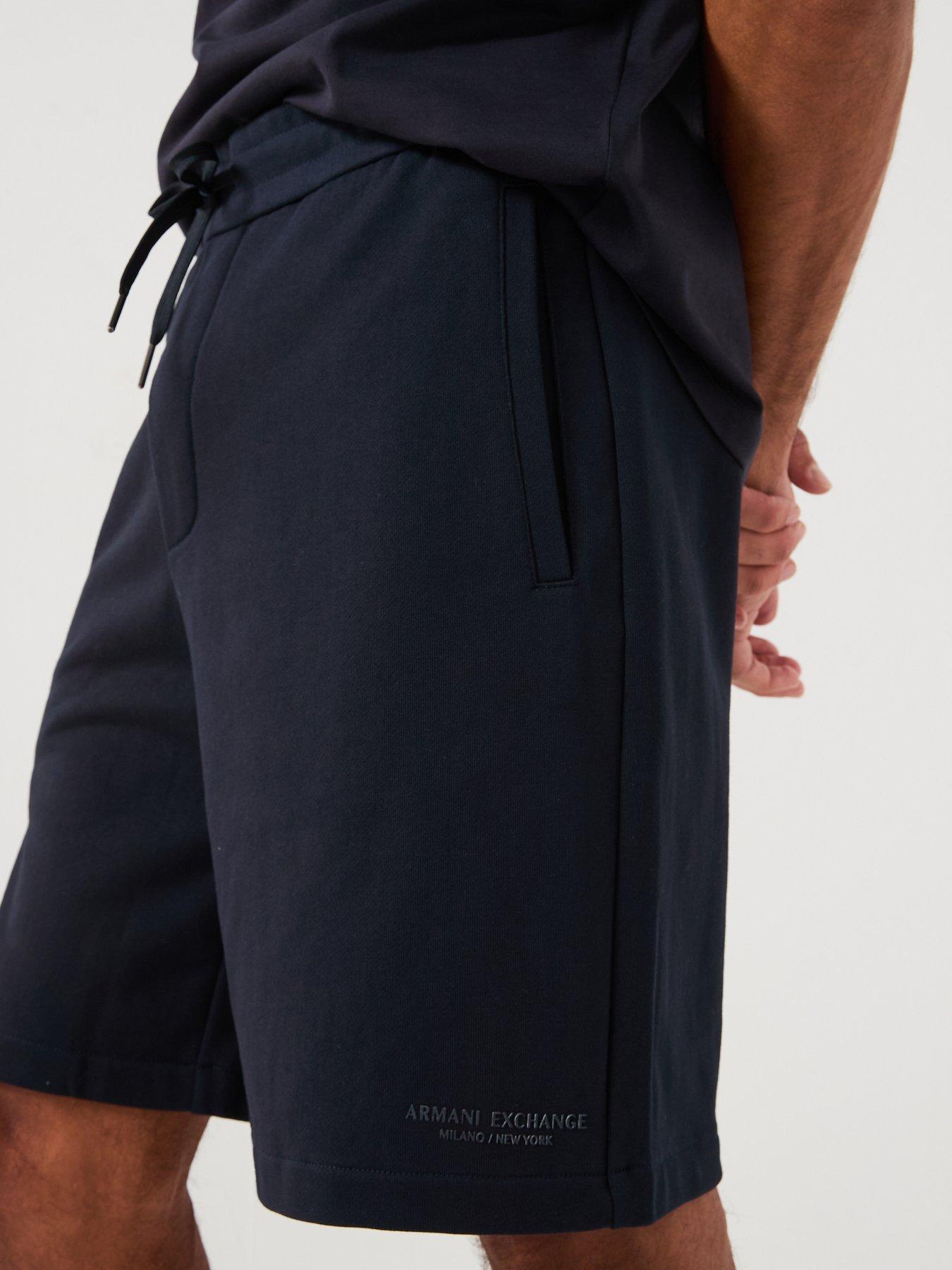 Image 4 of 6 of Armani Exchange 3D Ny Milan Logo Sweat Shorts - Navy