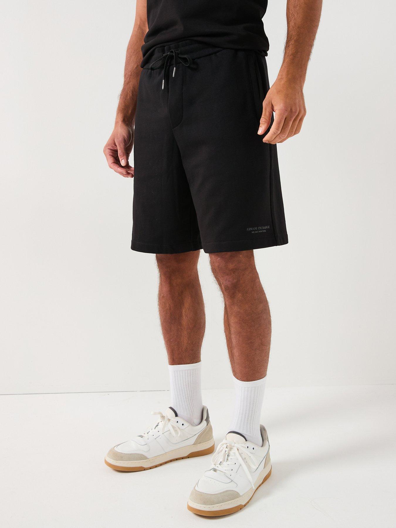 Armani Exchange 3D Ny Milan Logo Sweat Shorts - Black