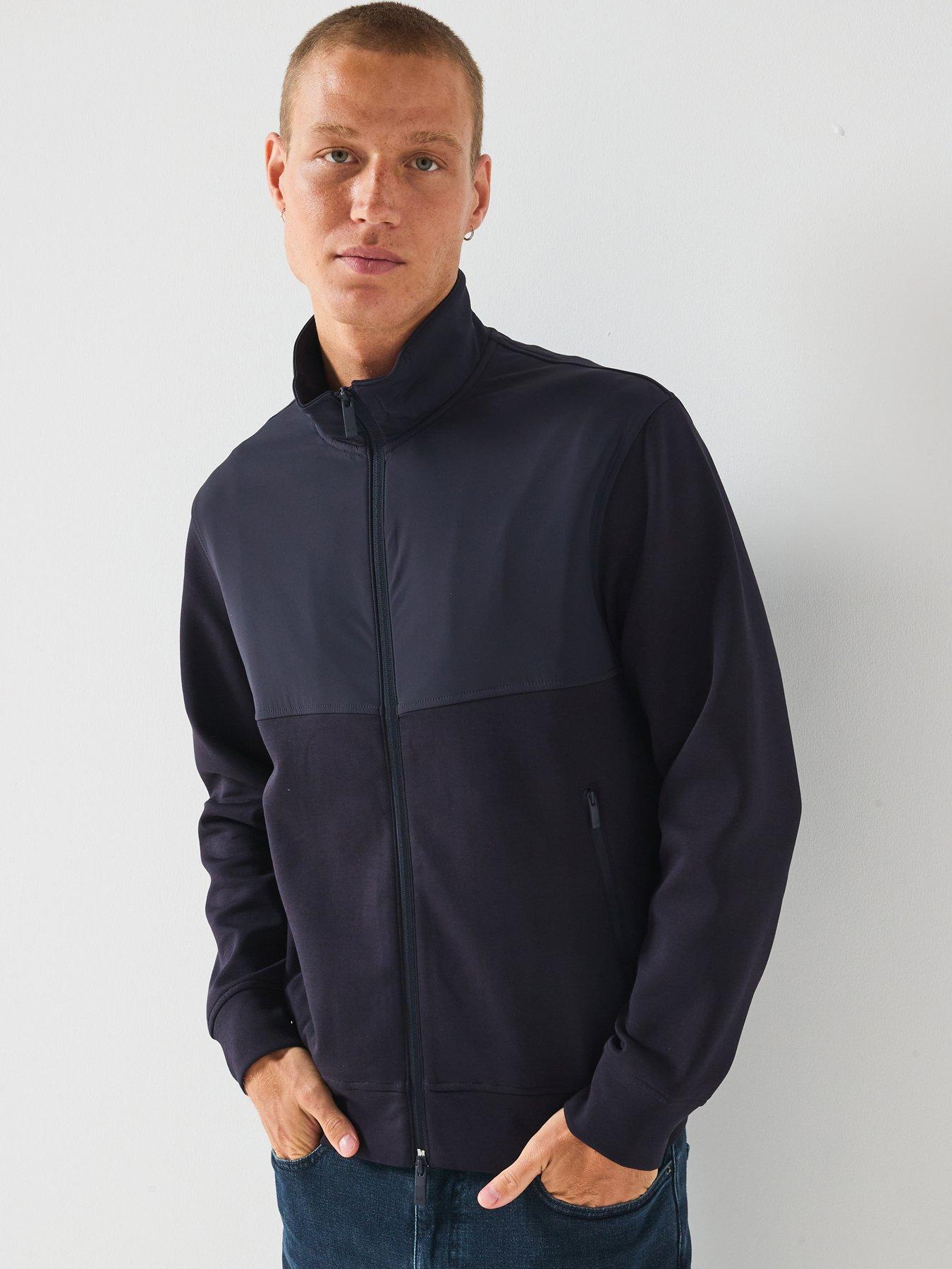 Armani Exchange: Mix Media Track Top - Navy