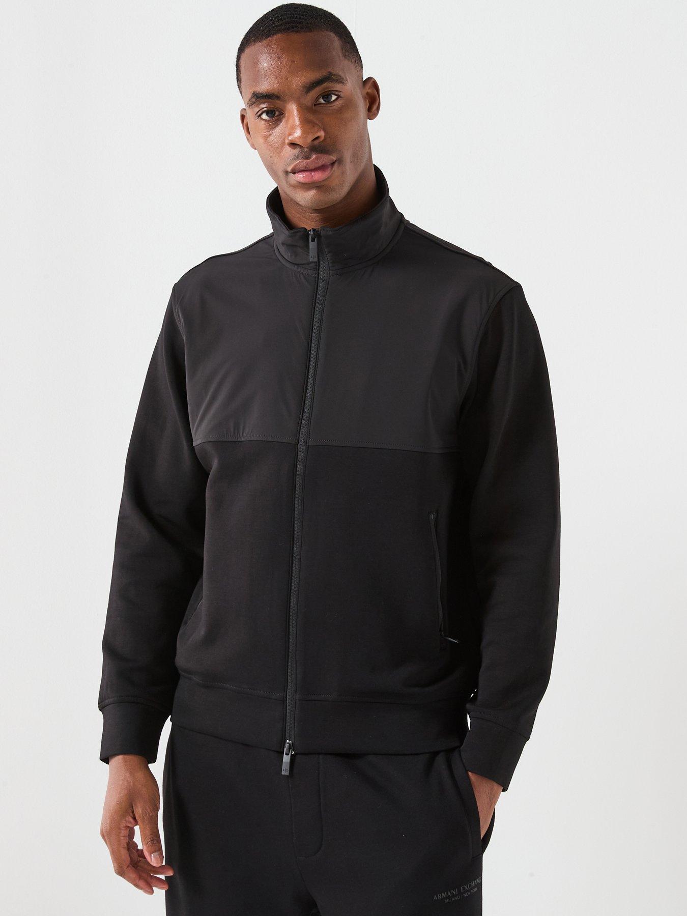 Armani Exchange: Mix Media Track Top - Black
