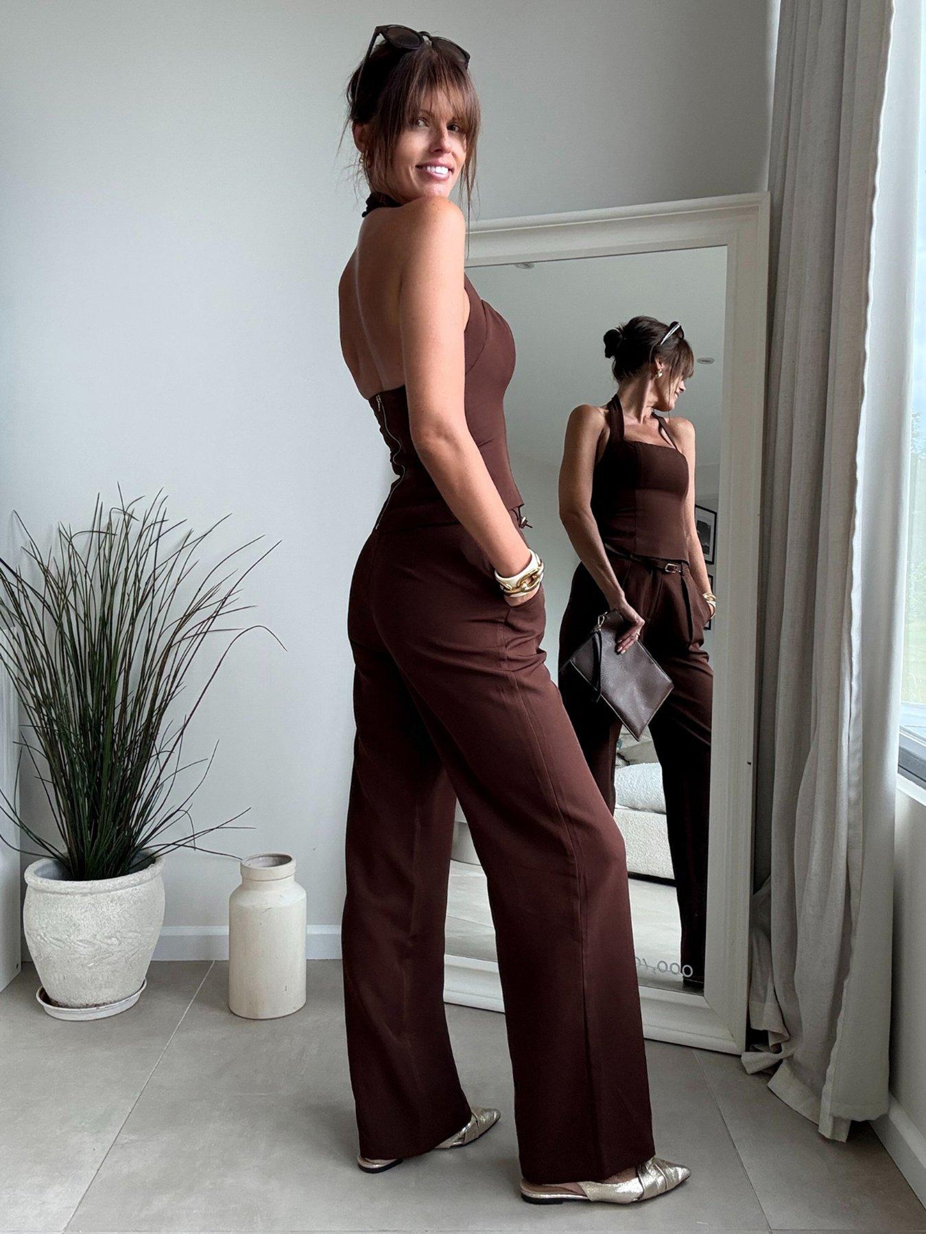 Image 2 of 3 of Style Cheat Belted Trouser - Brown