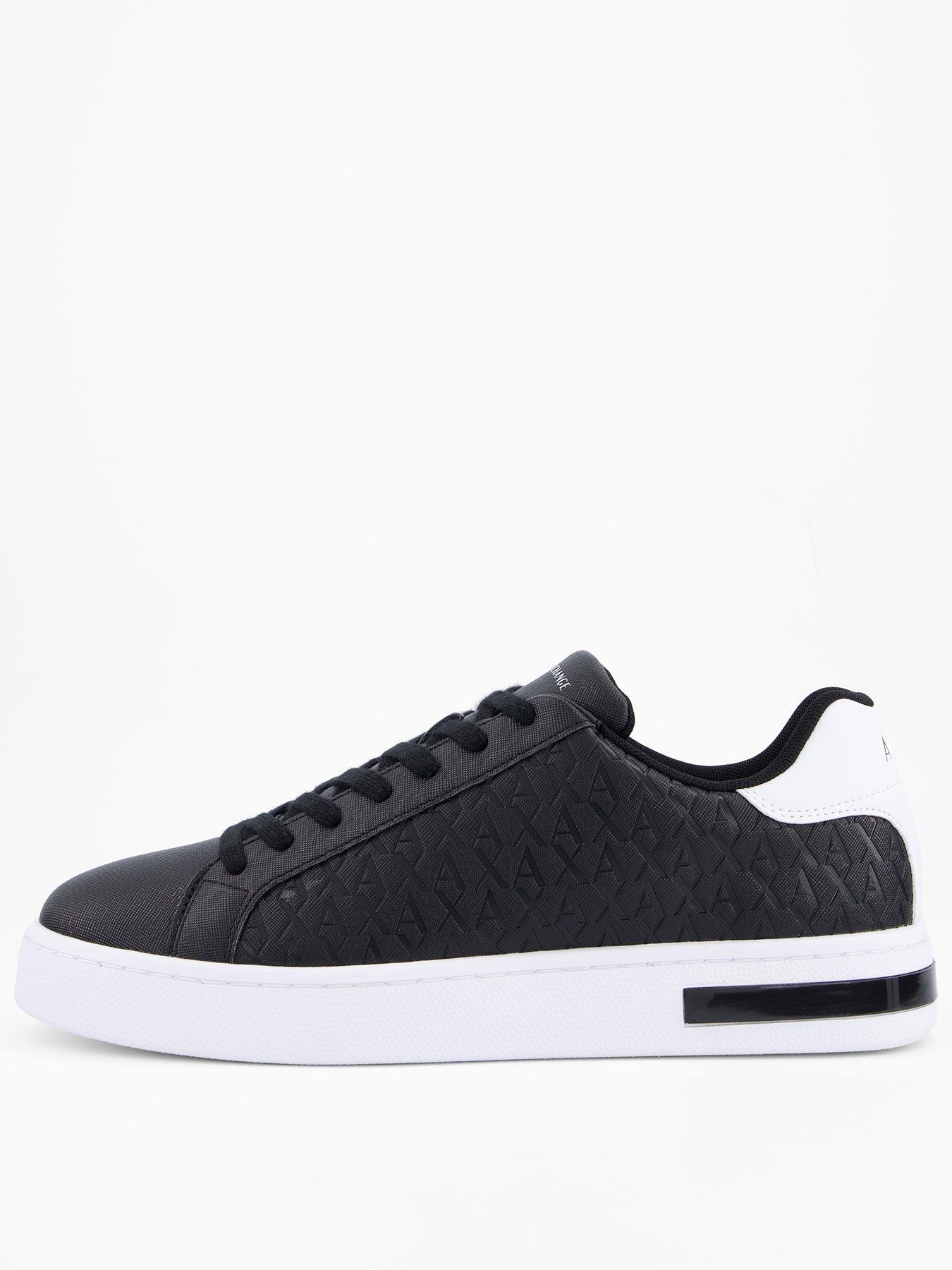 armani-exchange-monogram-pu-trainers-black