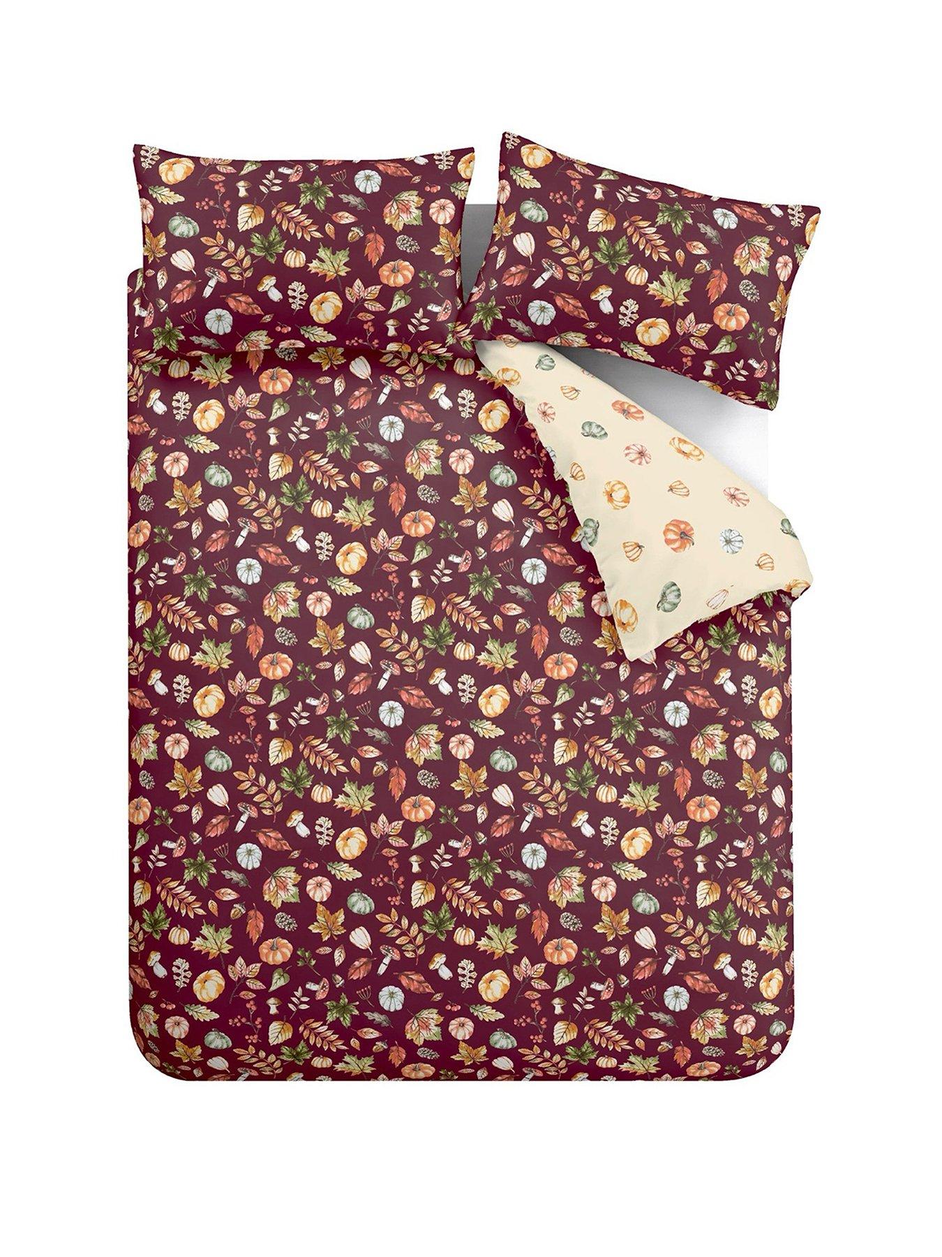 Image 2 of 6 of Catherine Lansfield Autumn Pumpkins Duvet Set - Plum