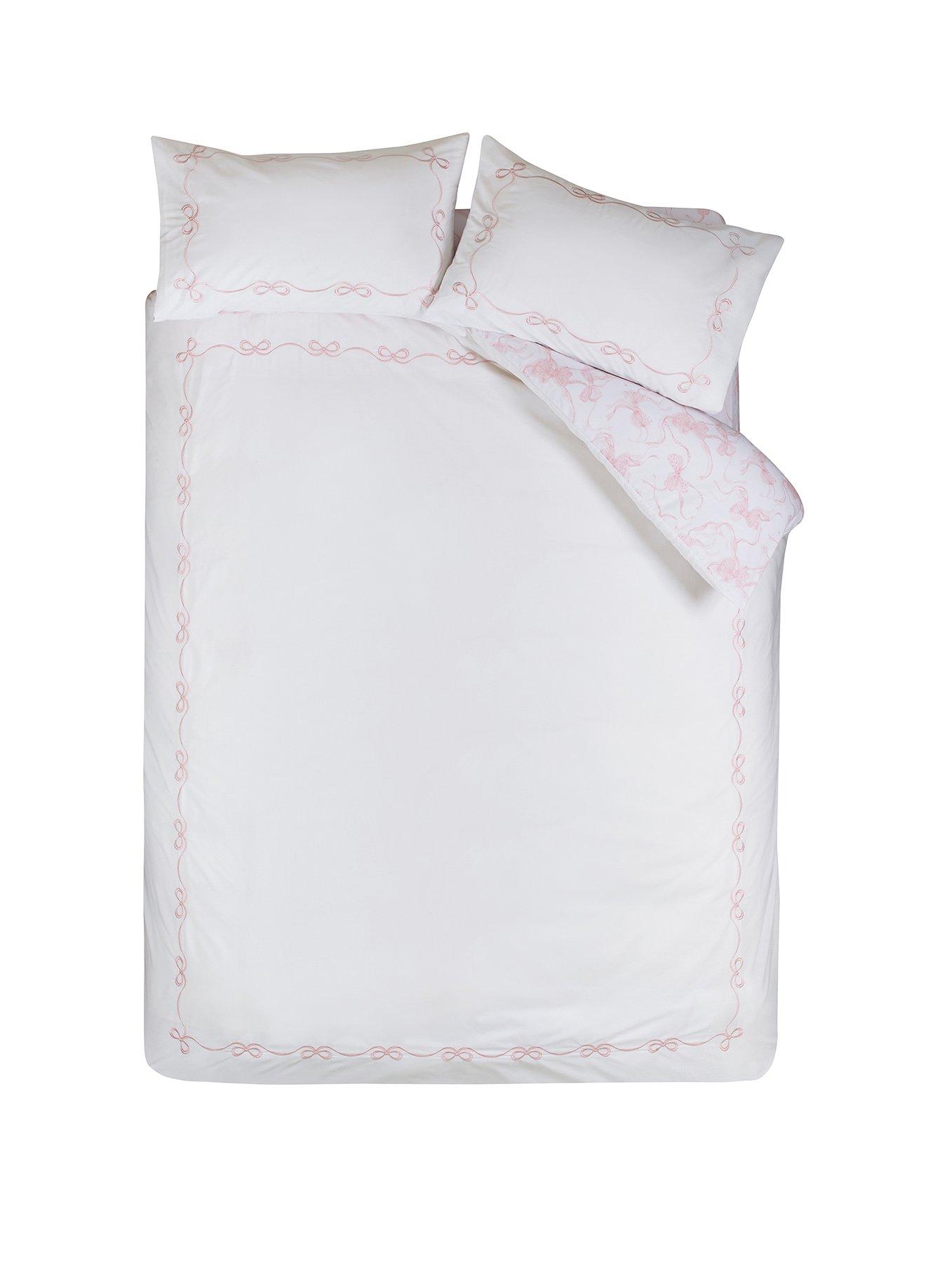 Image 2 of 6 of Catherine Lansfield Bow Embroidery Duvet Set