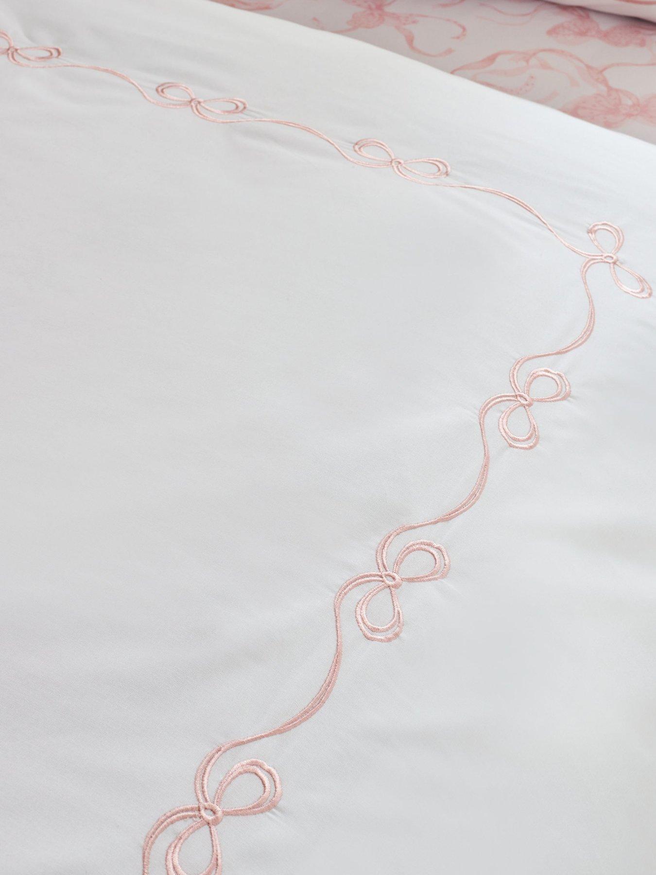 Image 6 of 6 of Catherine Lansfield Bow Embroidery Duvet Set