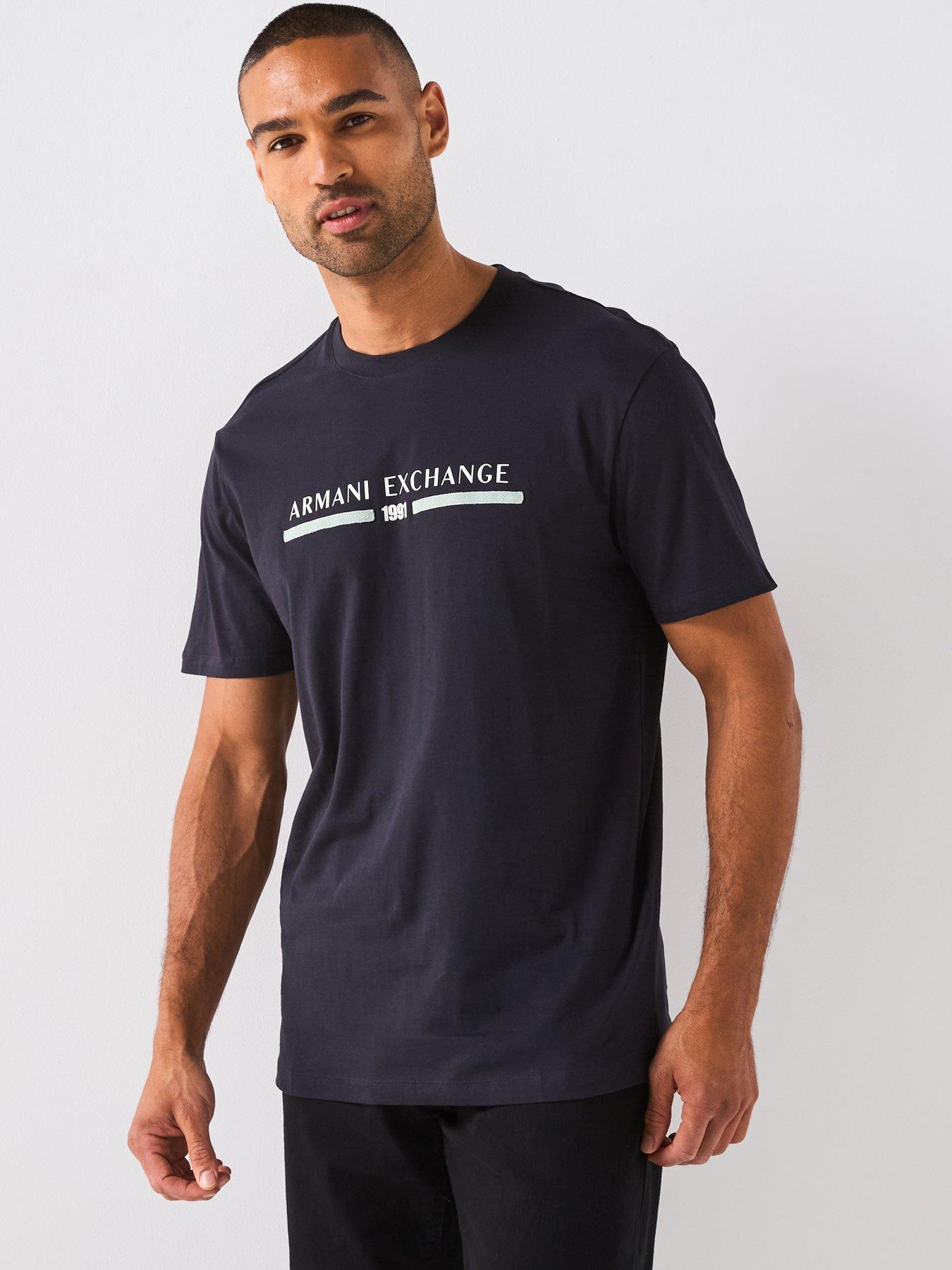 undefined Linear Chest Logo T-Shirt - Navy