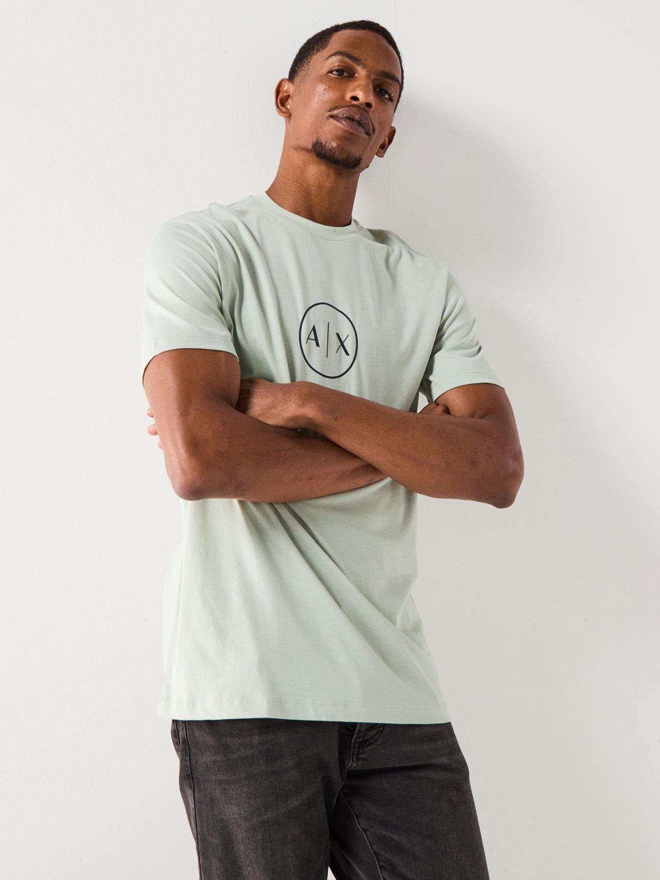 Image 1 of 6 of Armani Exchange Circle Ax Logo T-Shirt - Light Green
