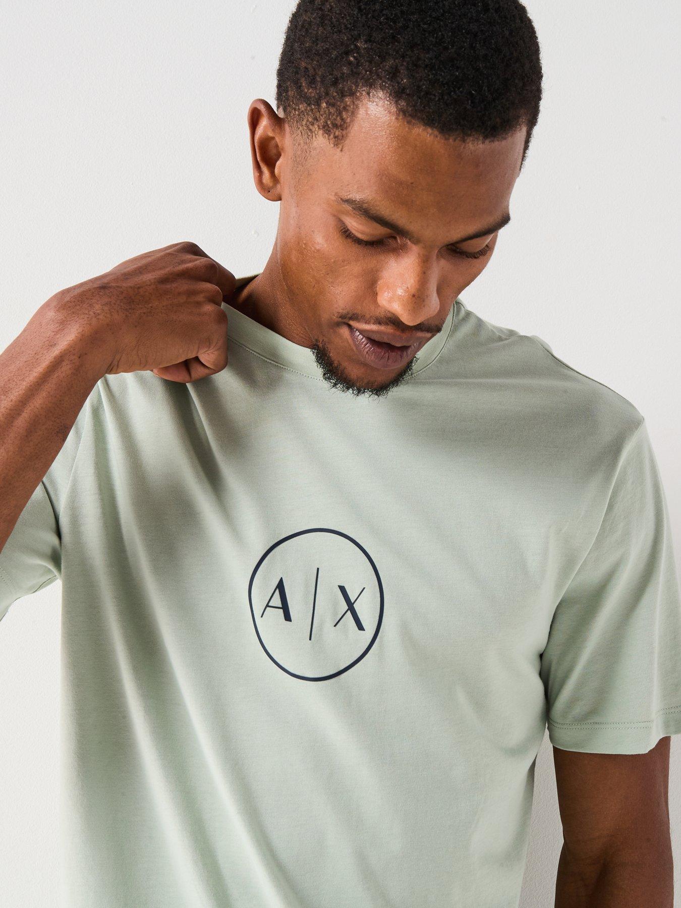Image 4 of 6 of Armani Exchange Circle Ax Logo T-Shirt - Light Green