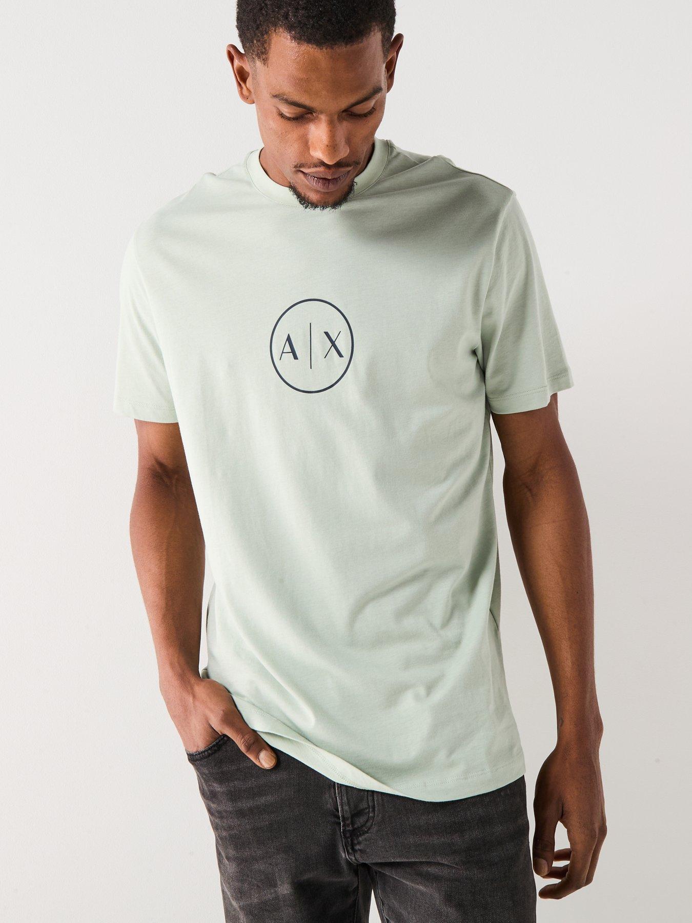 Image 6 of 6 of Armani Exchange Circle Ax Logo T-Shirt - Light Green