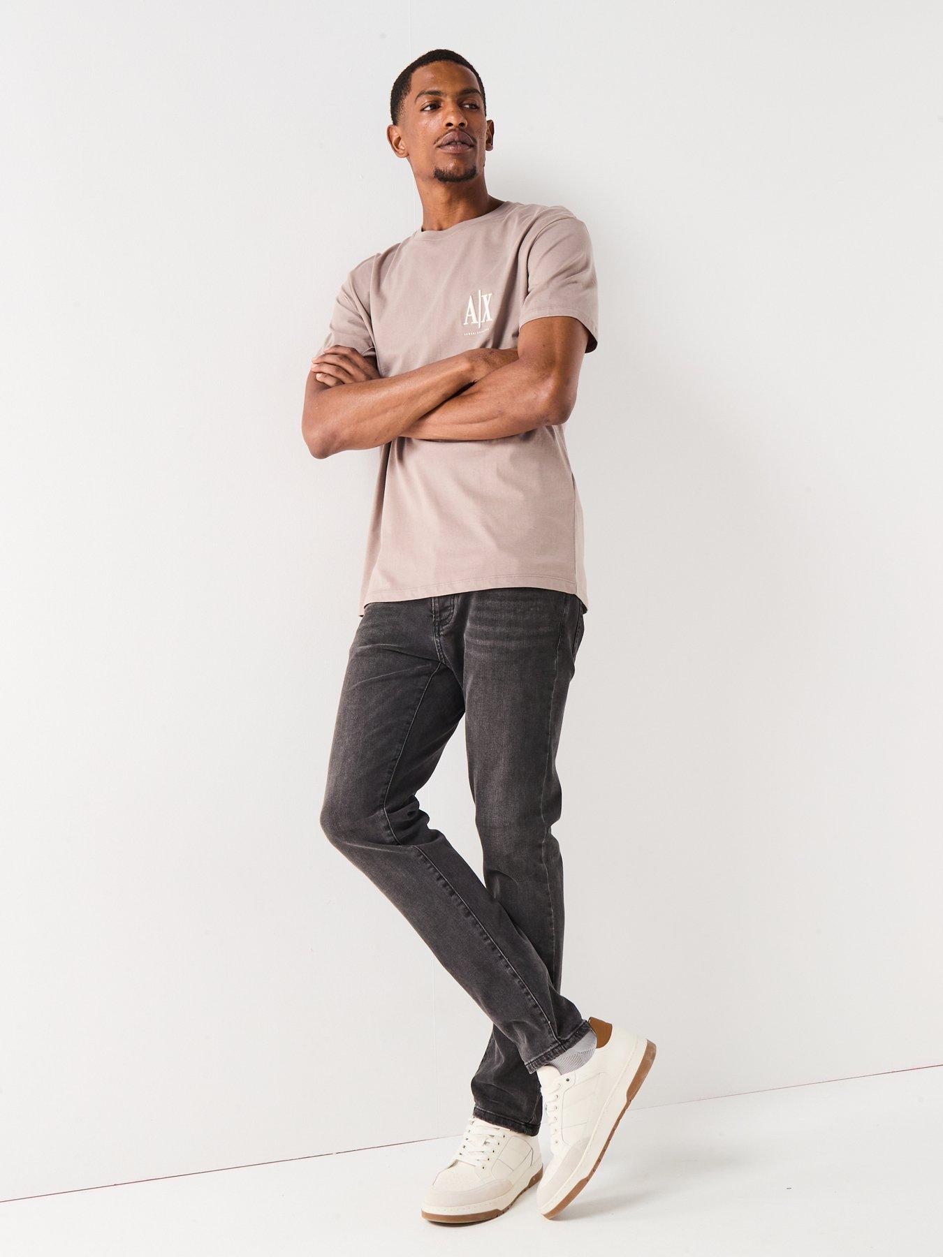 Image 3 of 6 of Armani Exchange Icon Project Left Chest Logo T-Shirt - Beige