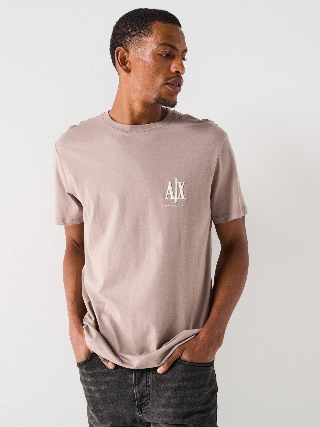 Image 6 of 6 of Armani Exchange Icon Project Left Chest Logo T-Shirt - Beige