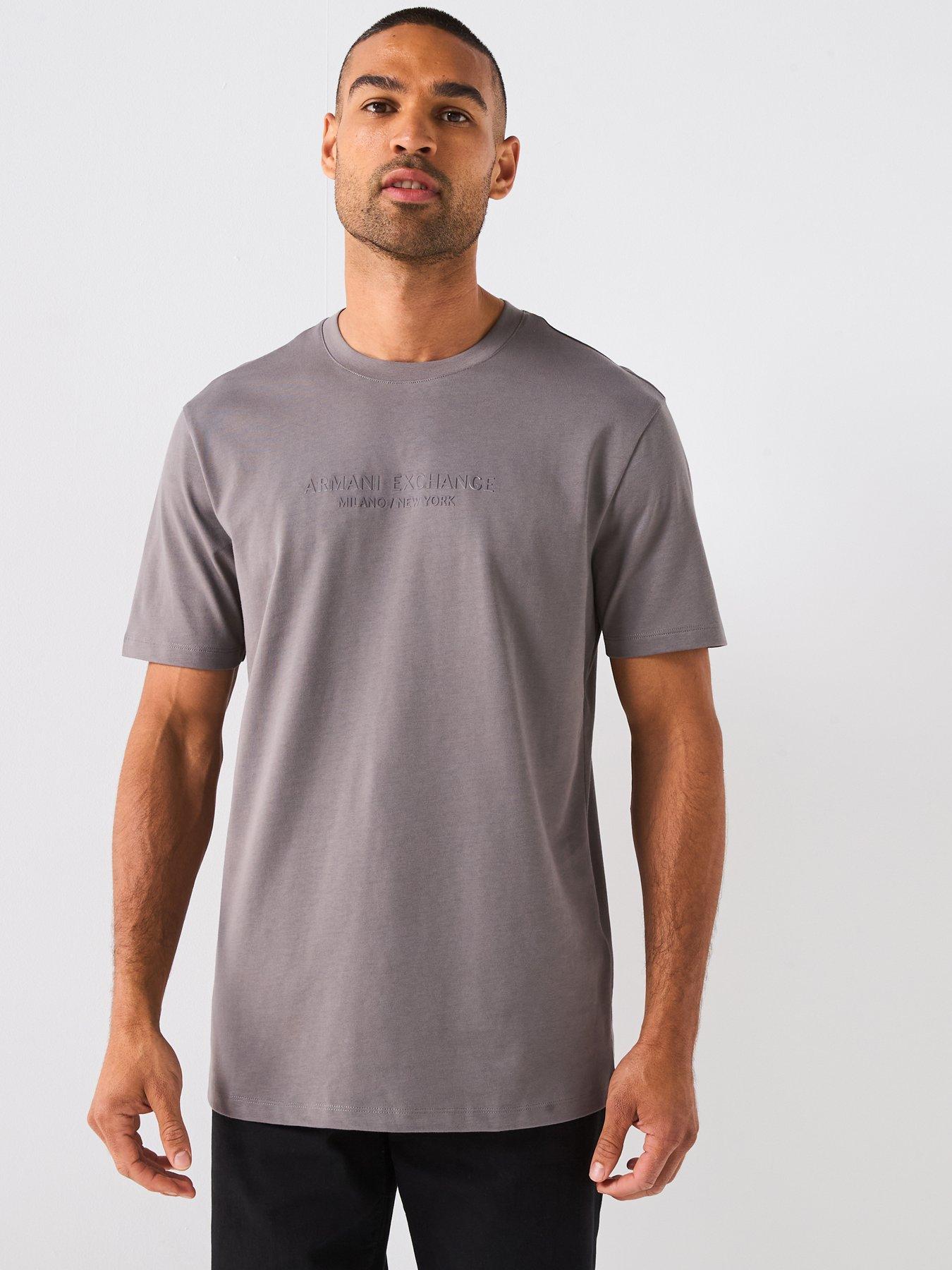 Armani Exchange 3D Ny Milan Logo T-Shirt - Grey