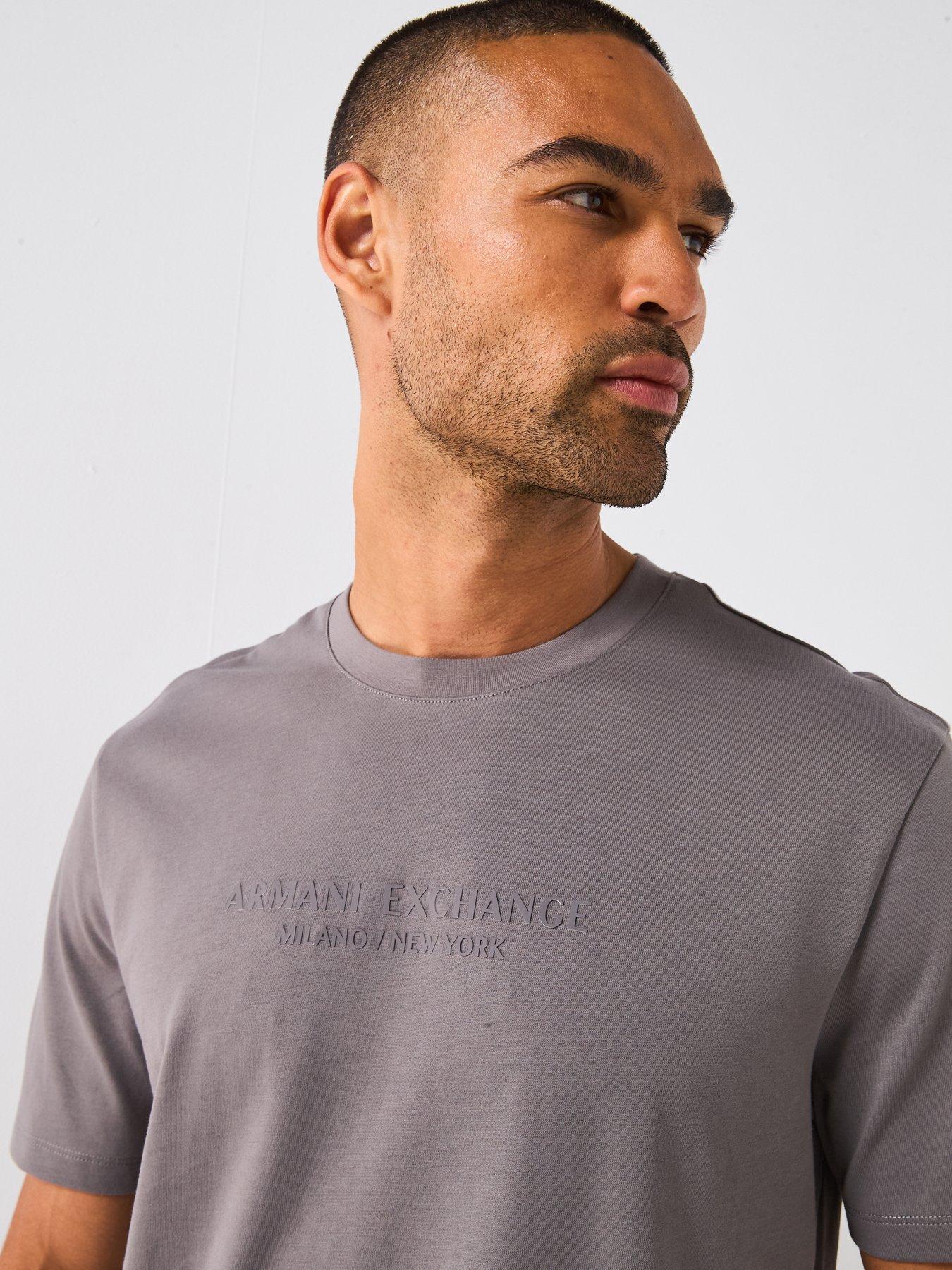 Image 4 of 4 of Armani Exchange 3D Ny Milan Logo T-Shirt - Grey