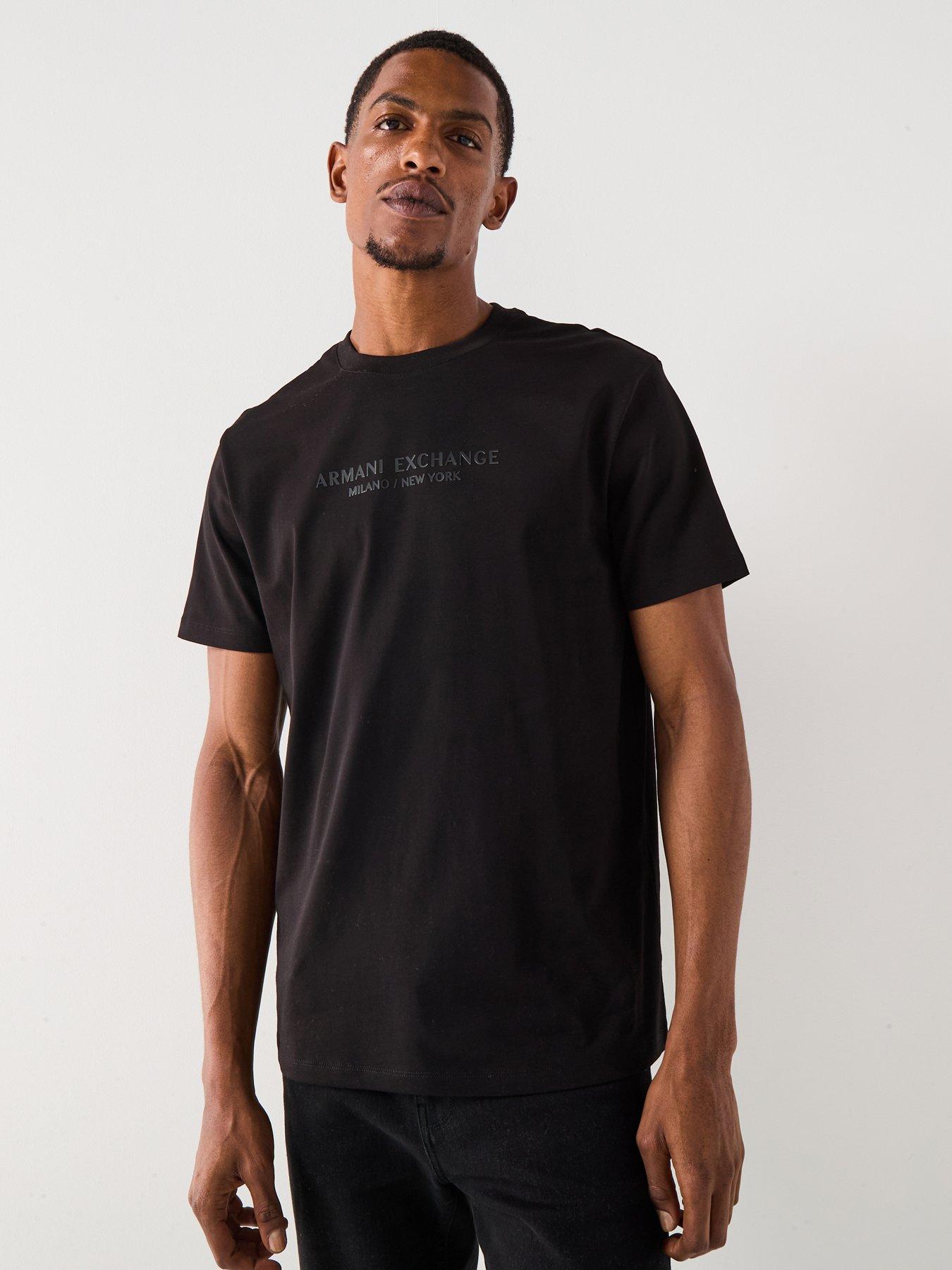 Armani Exchange 3D Ny Milan Logo T-Shirt - Black
