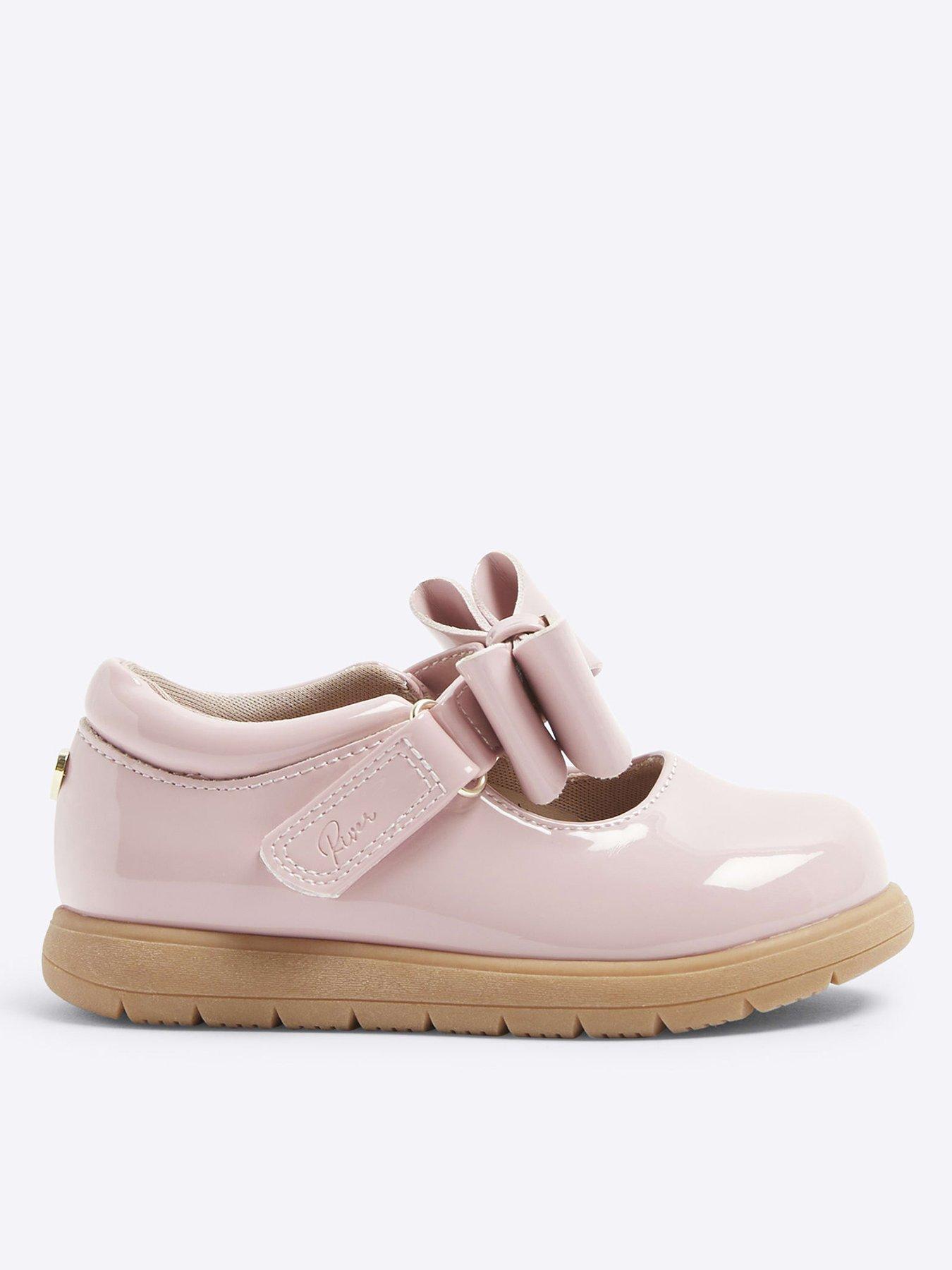 undefined Girls Patent Bow Mary Jane Shoes - Pink