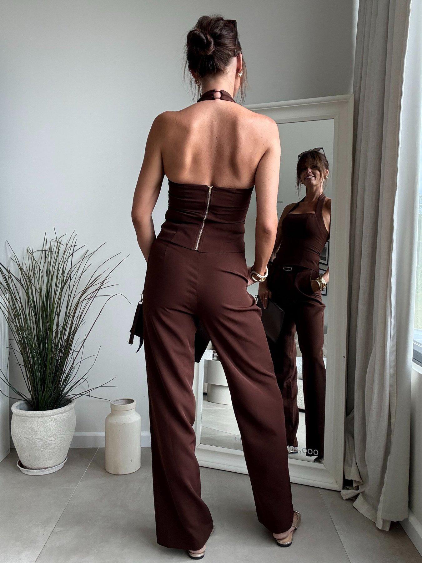 Image 2 of 4 of Style Cheat Compact Halter Top - Brown