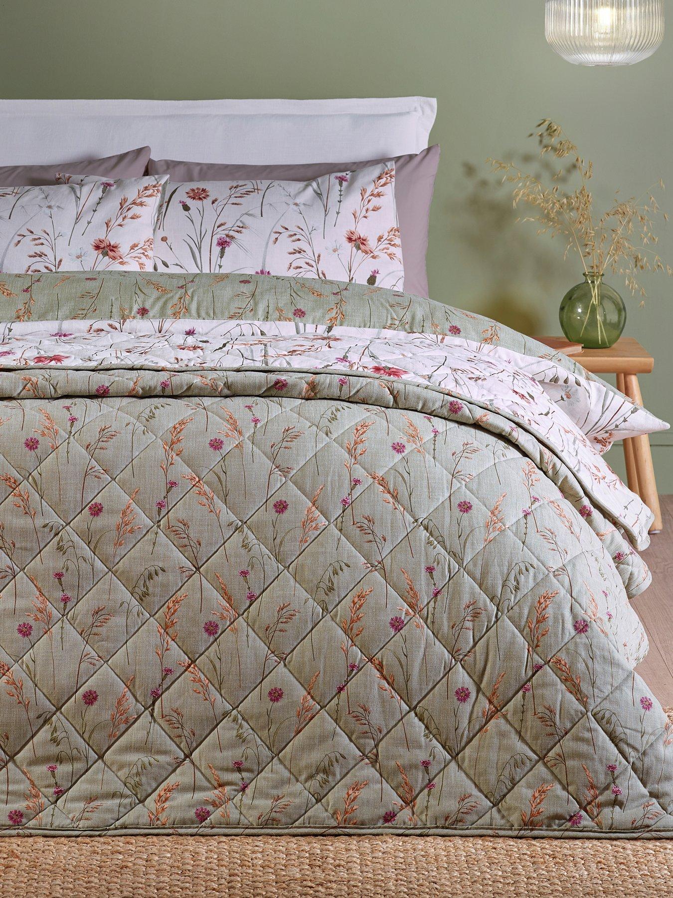 Image 3 of 5 of Catherine Lansfield Brushed Cotton Cotton Grasmere Floral Bedspread 200x220cm