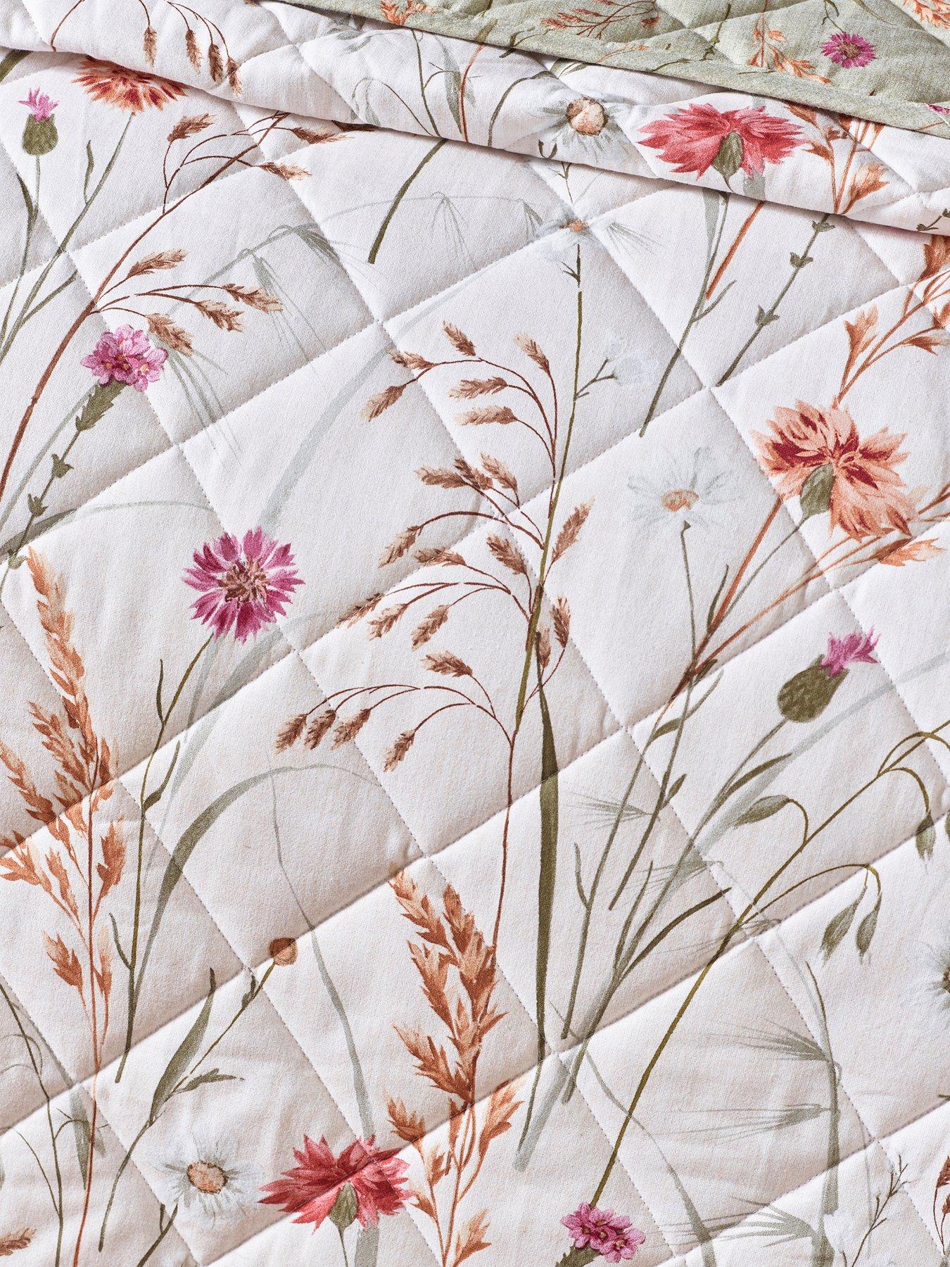 Image 4 of 5 of Catherine Lansfield Brushed Cotton Cotton Grasmere Floral Bedspread 200x220cm
