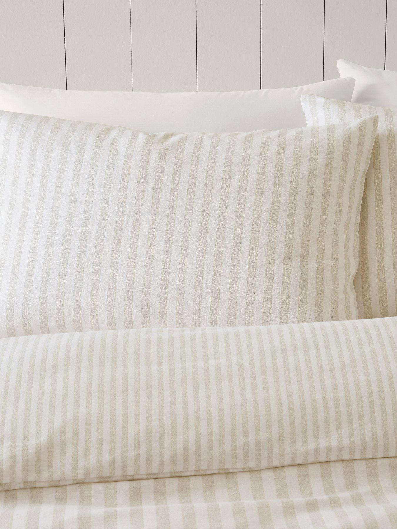 Image 3 of 5 of Catherine Lansfield Brushed Cotton Stripe Duvet Set- Super King