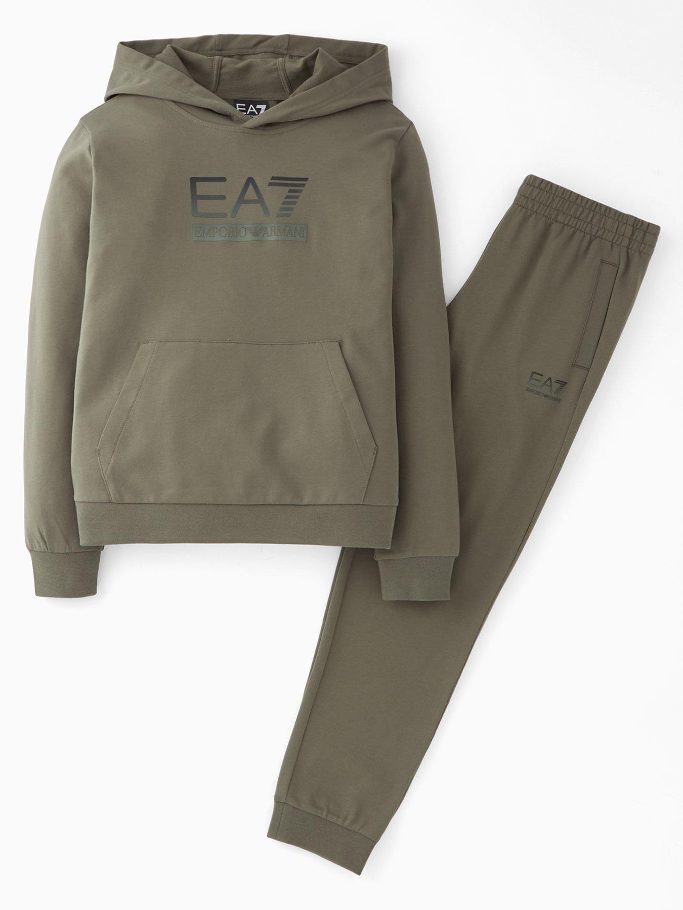 undefined Boys Train Visibility Hoodie Tracksuit - Khaki