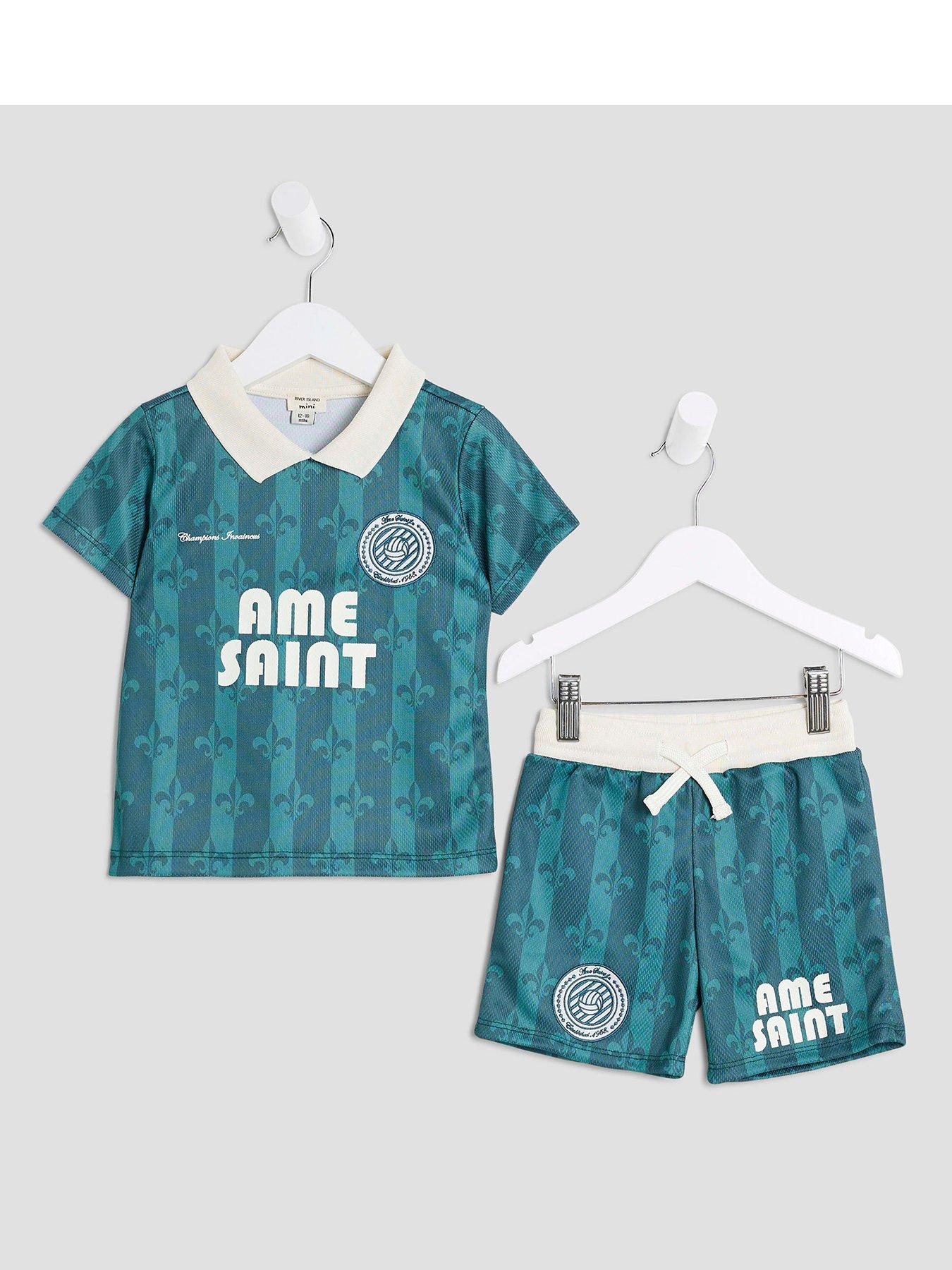 undefined Boys Football T-Shirt Set - Khaki