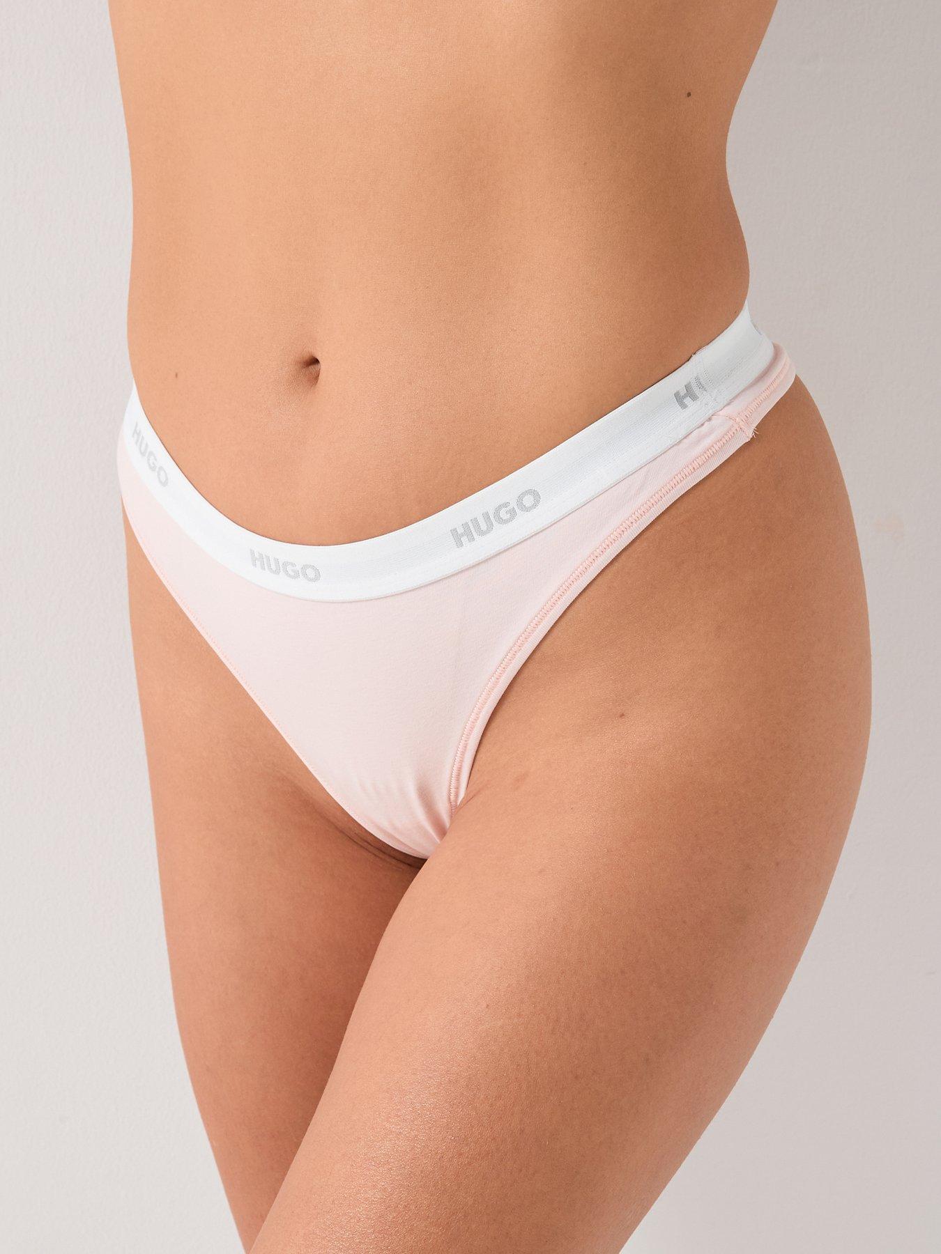 HUGO Logo Thong, Pink, Size Xxxl, Women