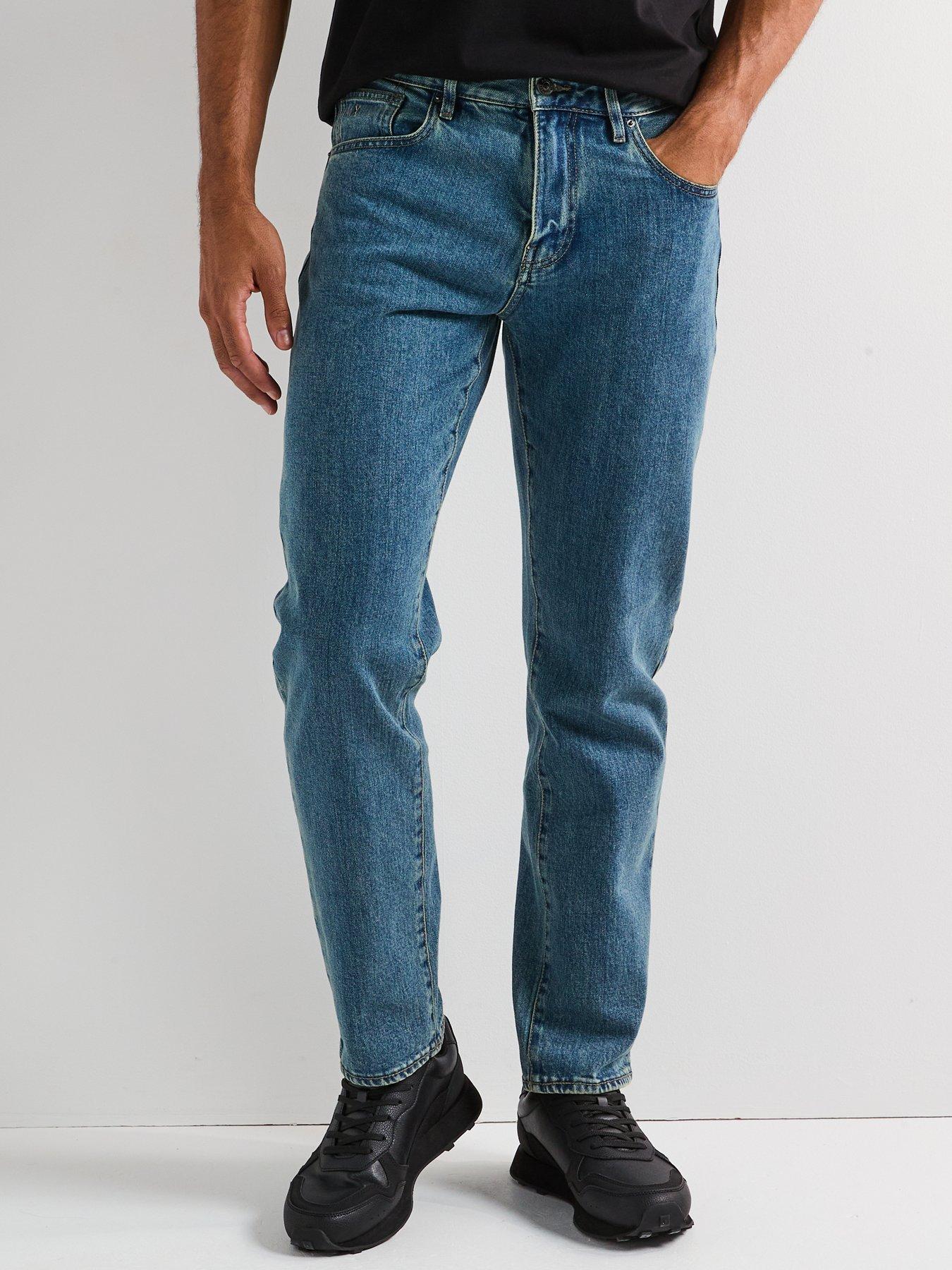 Armani Exchange Comfort Tapered Fit Jeans - Mid Wash