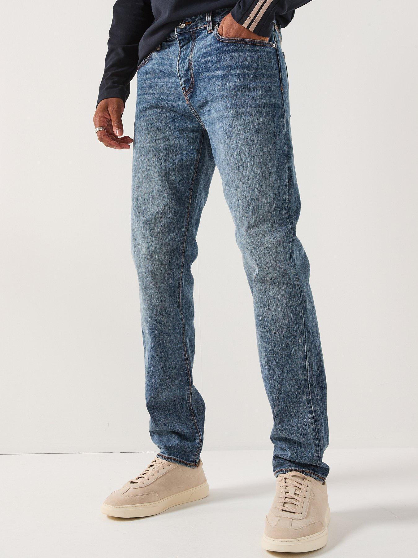 Armani Exchange Comfort Tapered Fit Jeans - Mid Wash