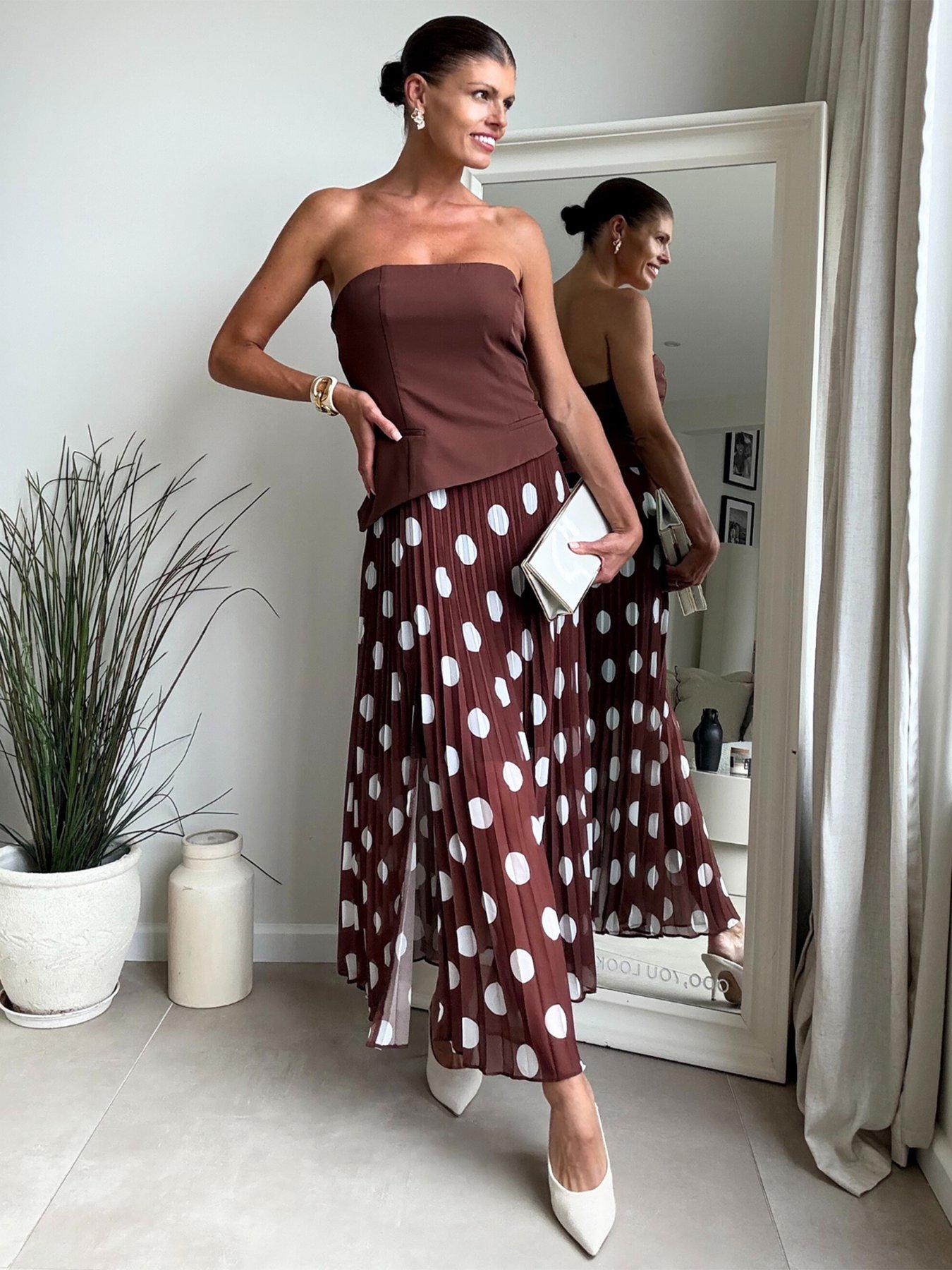 Style Cheat: Spot Pleated Dress - Multi